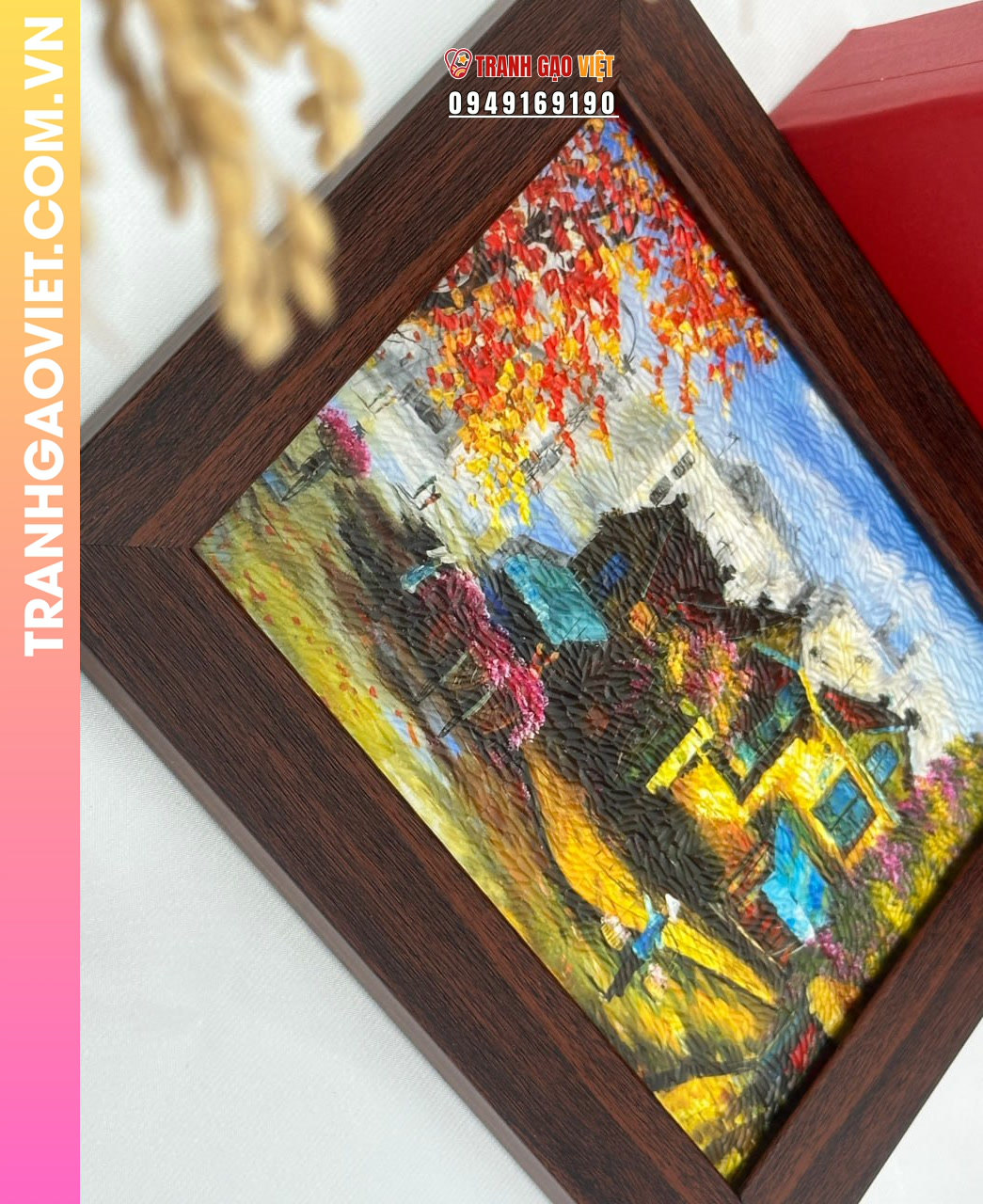 Tranh  gạo Cảnh Phố Hoa - Ảnh 6