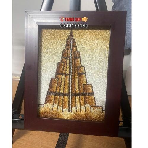 Tranh Gạo Tháp Burj Khalifa Hình ảnh Tranh Gạo Tháp Burj Khalifa - Ảnh thực tế sản phẩm Tranh Gạo