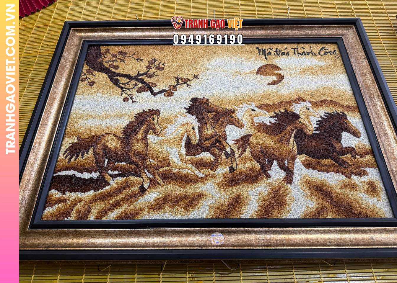 Tranh Gạo Mã Đáo Thành Công kích thước 70x100 cm - Ảnh 7