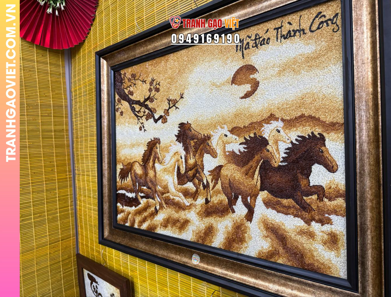 Tranh Gạo Mã Đáo Thành Công kích thước 70x100 cm - Ảnh 8