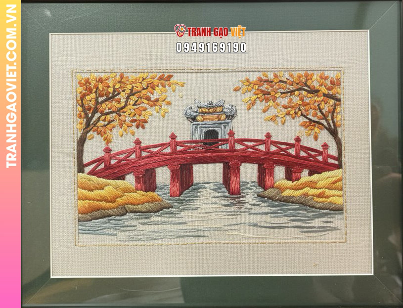 Tranh Thêu Cầu Thê Húc Mùa Thu - Ảnh 2