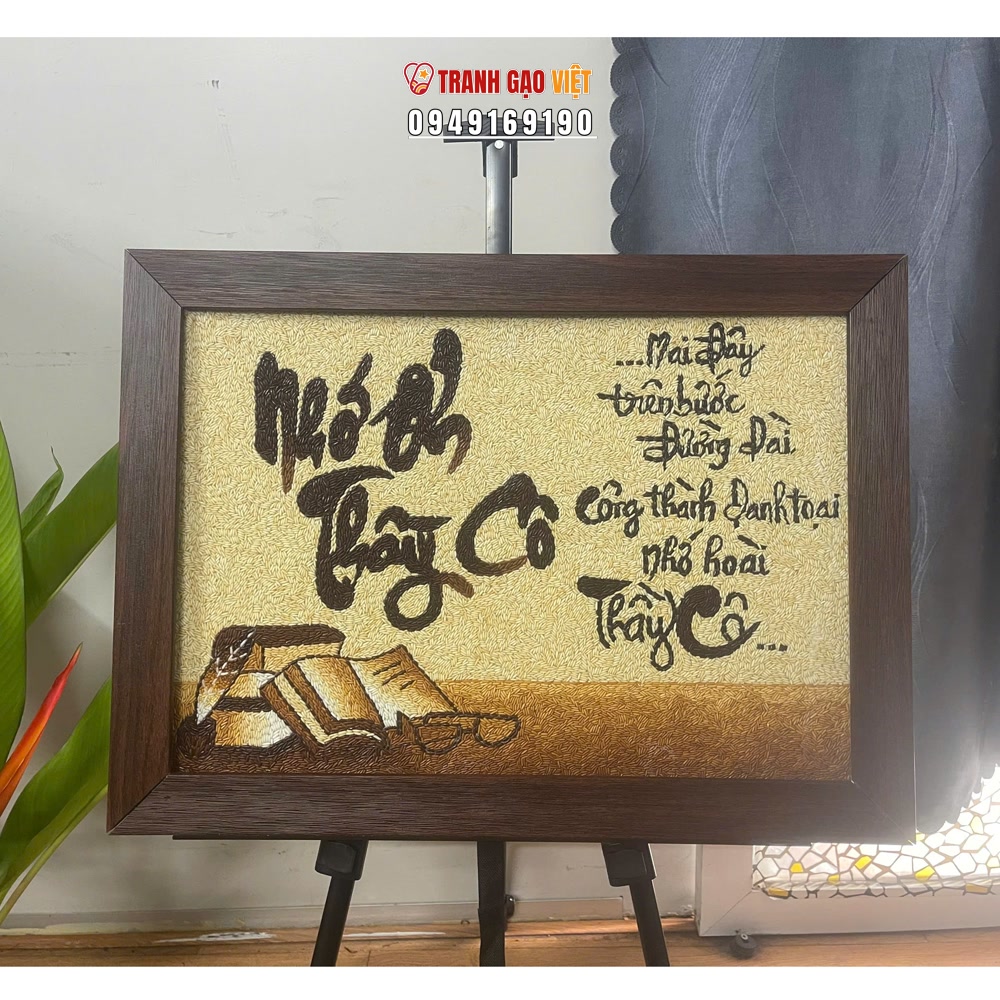 Tranh gạo Nhớ Ơn Thầy Cô Hình ảnh Tranh gạo Nhớ Ơn Thầy Cô - Ảnh thực tế sản phẩm Tranh Gạo