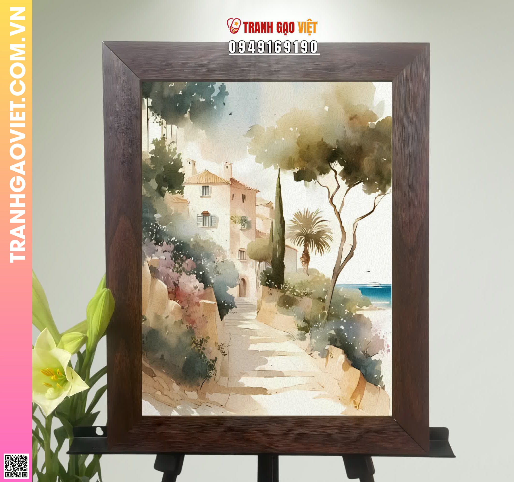 Tranh Gạo Màu Bình Yên Nơi Xưa Hình ảnh Tranh Gạo Màu Bình Yên Nơi Xưa - Ảnh thực tế sản phẩm Tranh Gạo