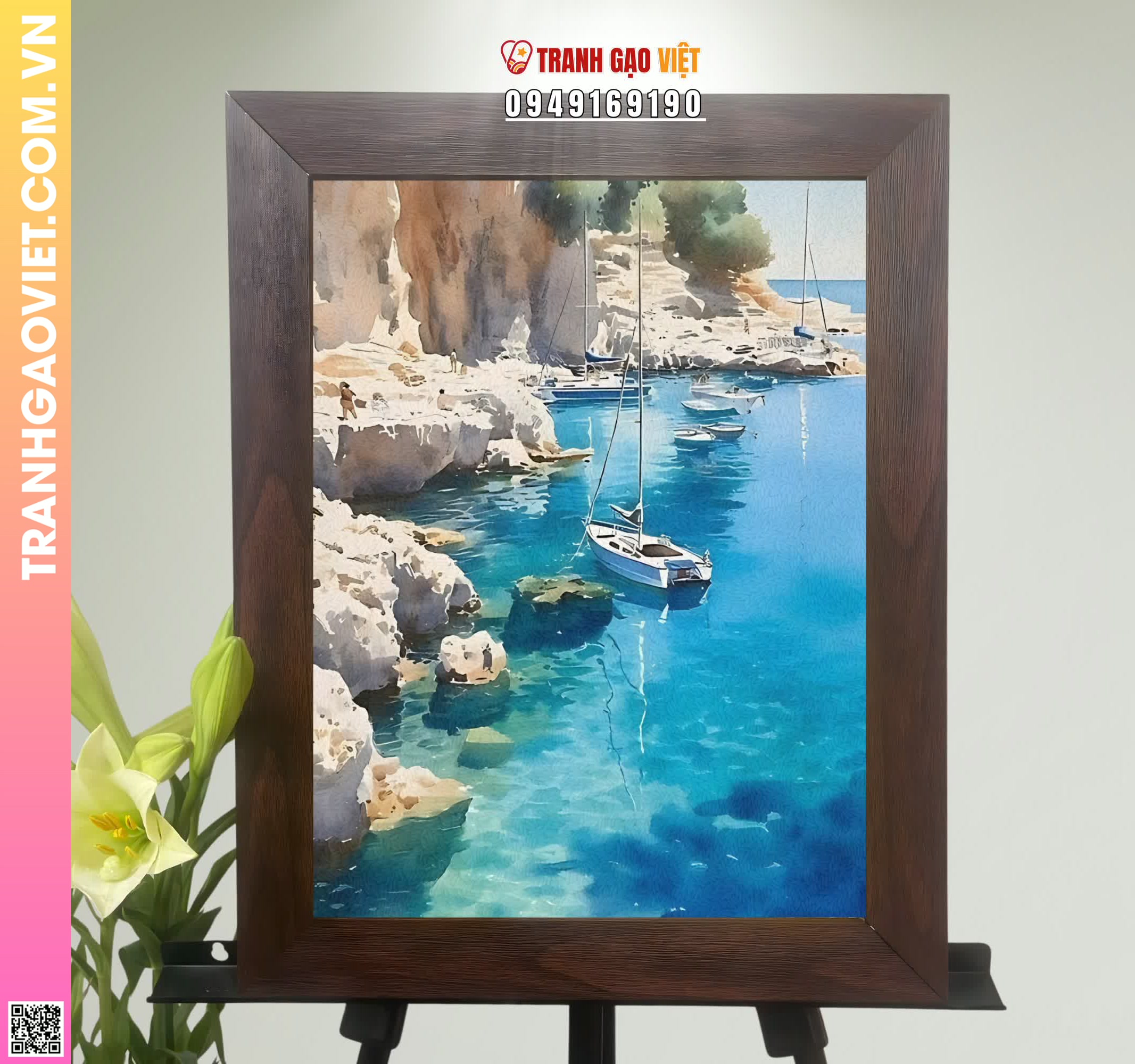 Tranh Gạo Màu Bến Thuyền Tuli Hình ảnh Tranh Gạo Màu Bến Thuyền Tuli - Ảnh thực tế sản phẩm Tranh Gạo