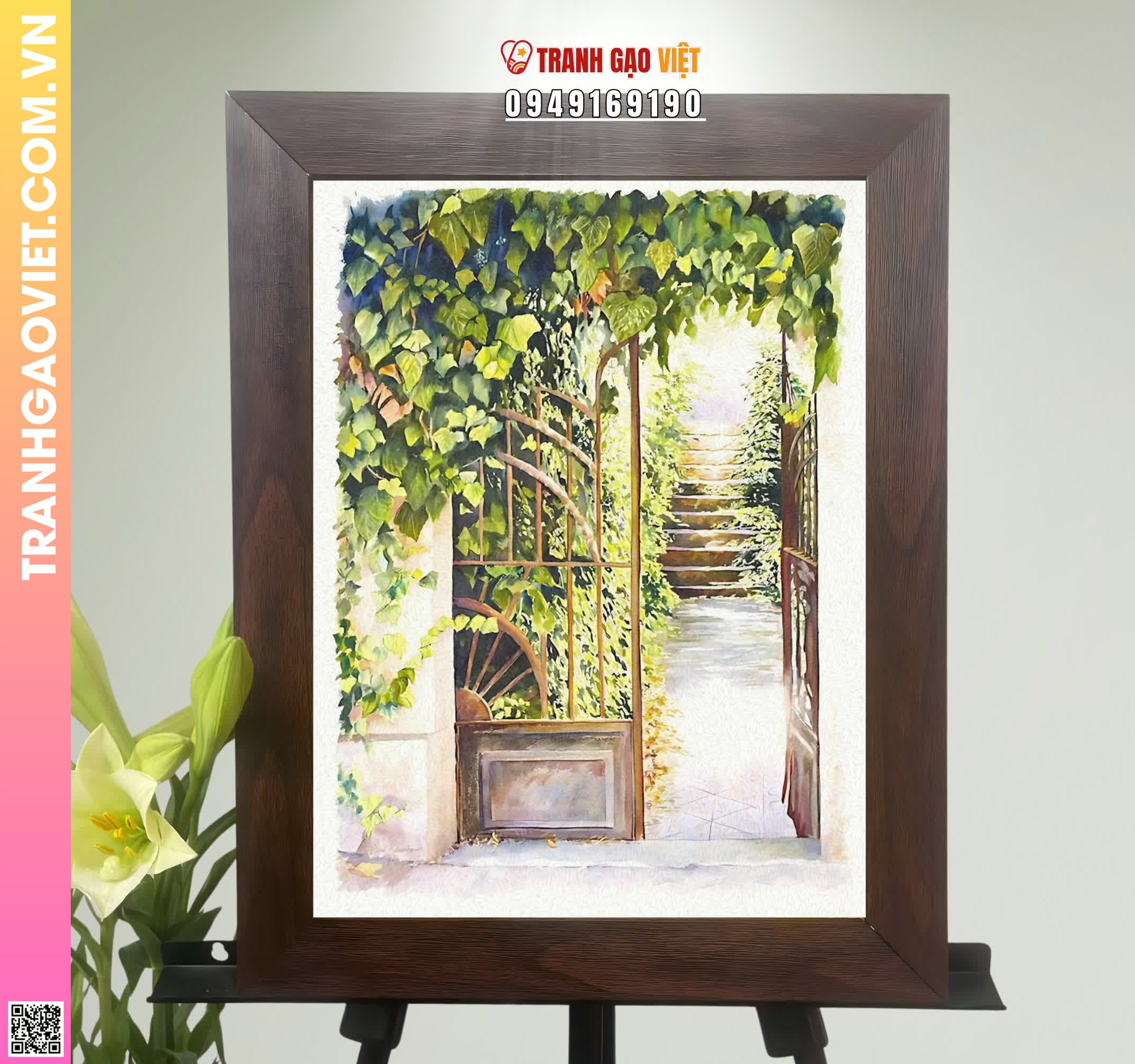 Tranh Gạo Màu Cánh Cổng Xưa Hình ảnh Tranh Gạo Màu Cánh Cổng Xưa - Ảnh thực tế sản phẩm Tranh Gạo