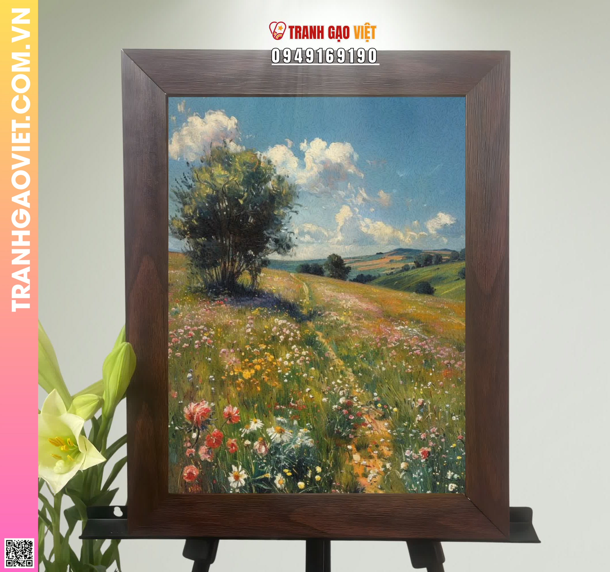 Tranh Gạo Màu Cánh Đồng Hoa Hình ảnh Tranh Gạo Màu Cánh Đồng Hoa - Ảnh thực tế sản phẩm Tranh Gạo