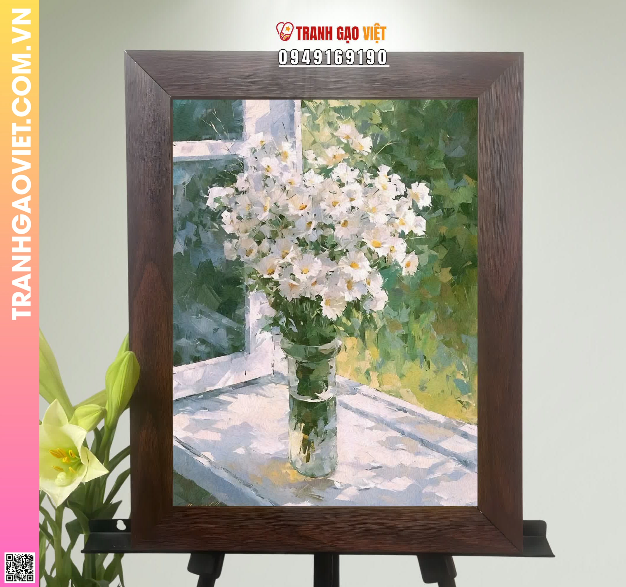 Tranh Gạo Màu Góc Hoa Hình ảnh Tranh Gạo Màu Góc Hoa - Ảnh thực tế sản phẩm Tranh Gạo