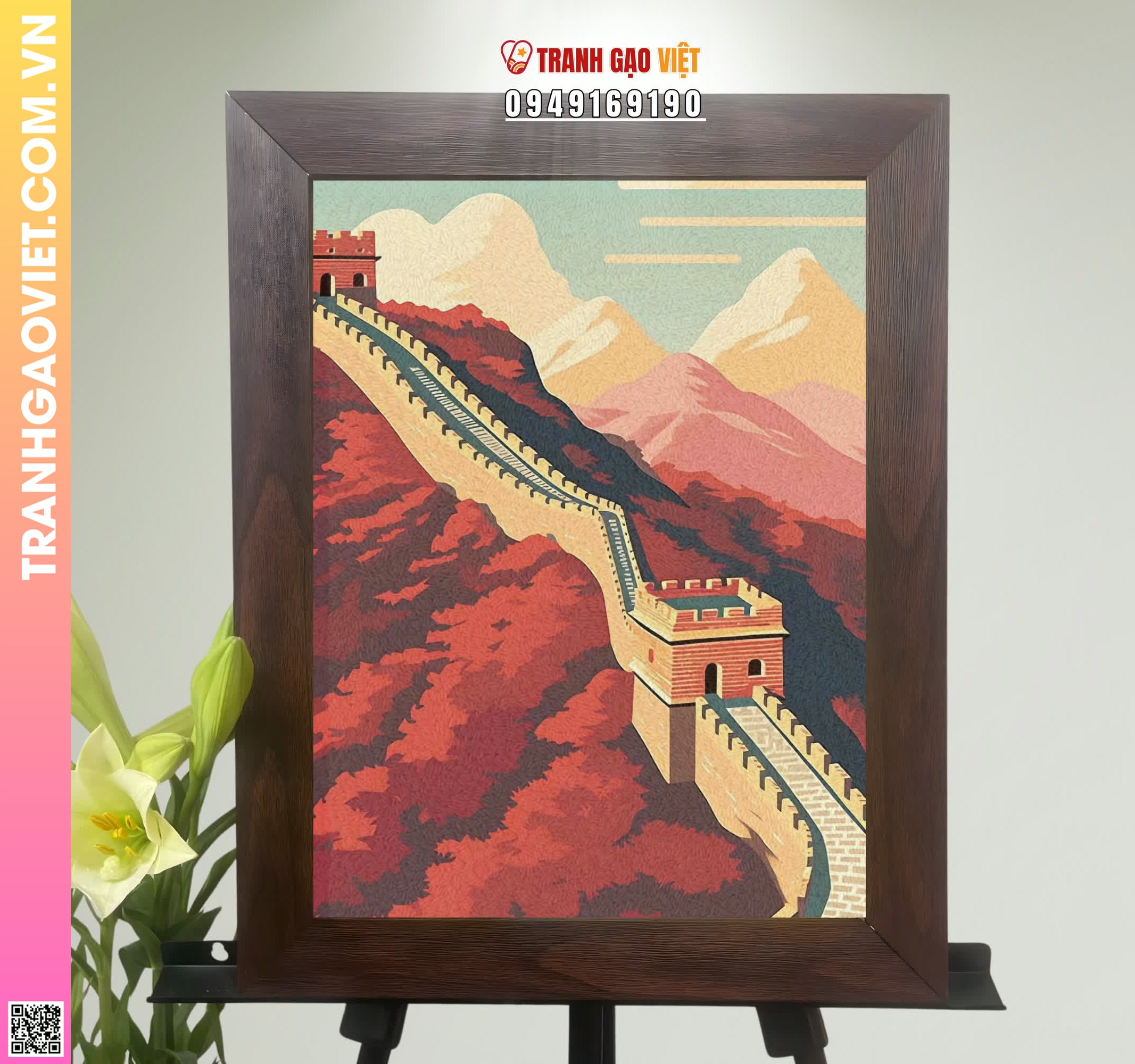 Tranh Gạo Màu Góc Vạn Lý Trường Thành Hình ảnh Tranh Gạo Màu Góc Vạn Lý Trường Thành - Ảnh thực tế sản phẩm Tranh Gạo