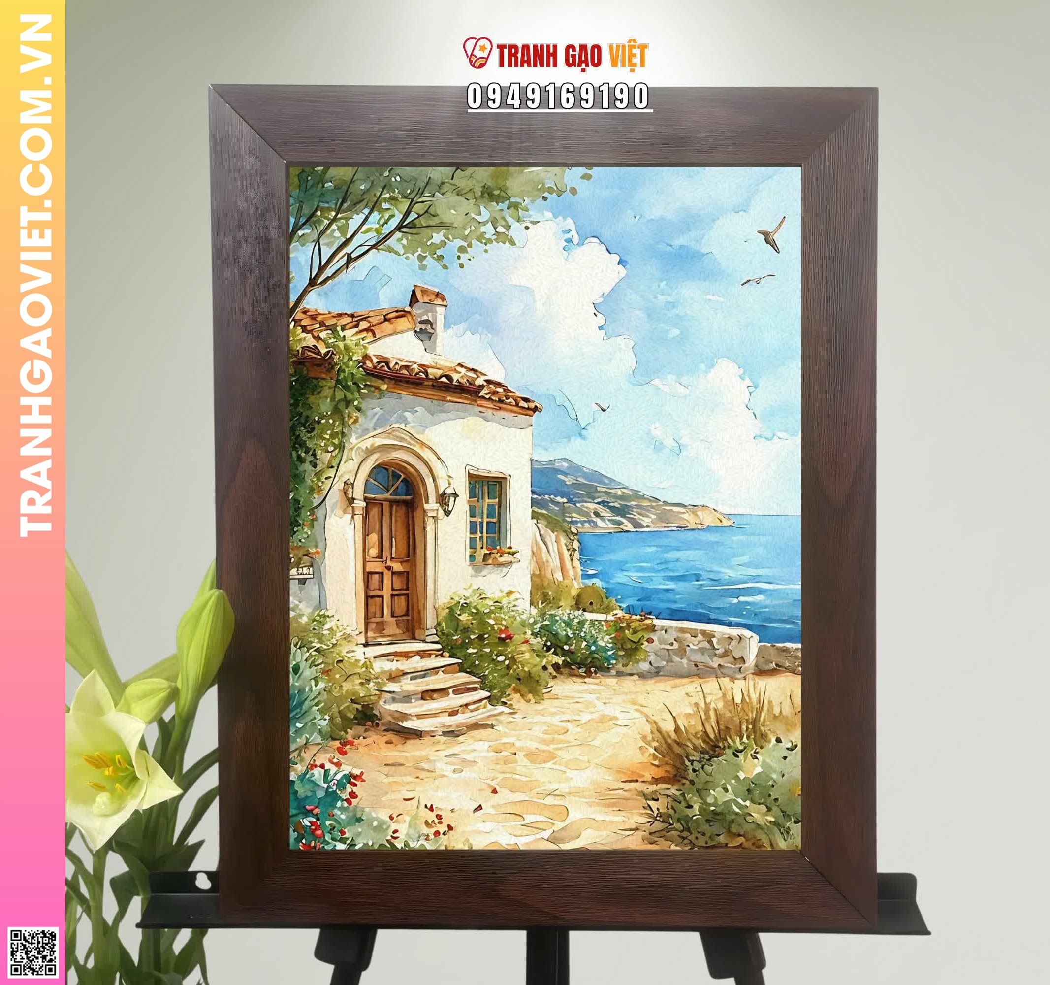 Tranh Gạo Màu Góc Yên Bình Hình ảnh Tranh Gạo Màu Góc Yên Bình - Ảnh thực tế sản phẩm Tranh Gạo