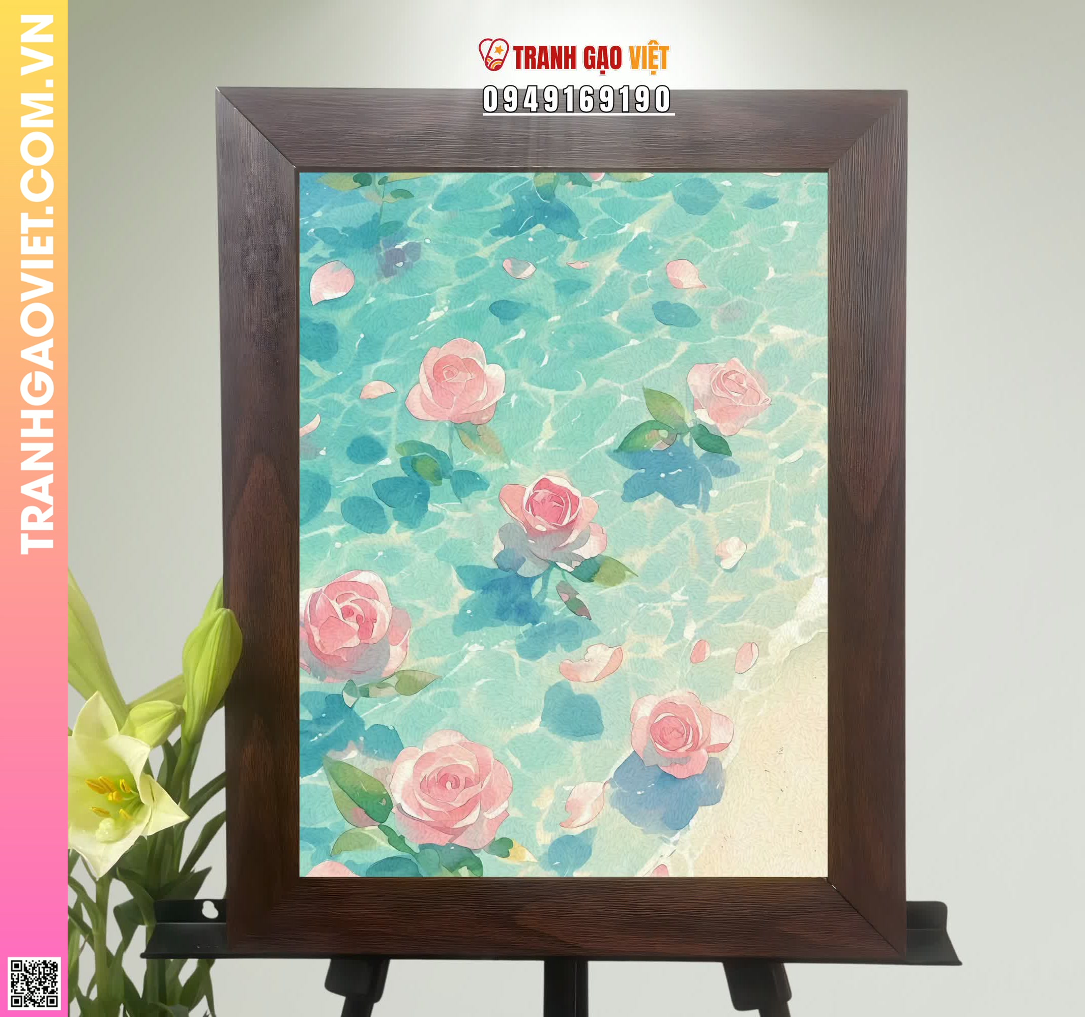 Tranh Gạo Màu Hoa Biển Hình ảnh Tranh Gạo Màu Hoa Biển - Ảnh thực tế sản phẩm Tranh Gạo