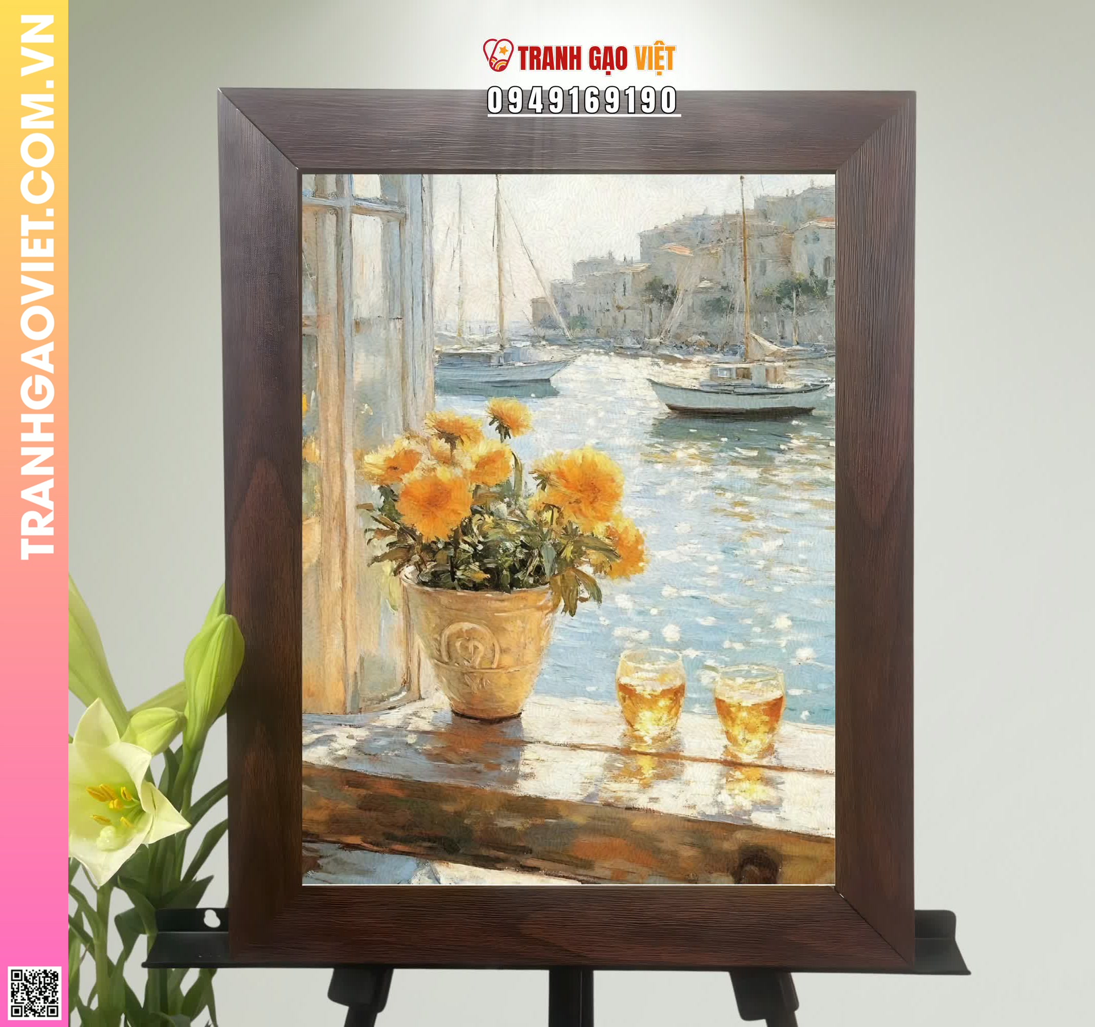 Tranh Gạo Màu Hoa Bạn Và Tôi Hình ảnh Tranh Gạo Màu Hoa Bạn Và Tôi - Ảnh thực tế sản phẩm Tranh Gạo