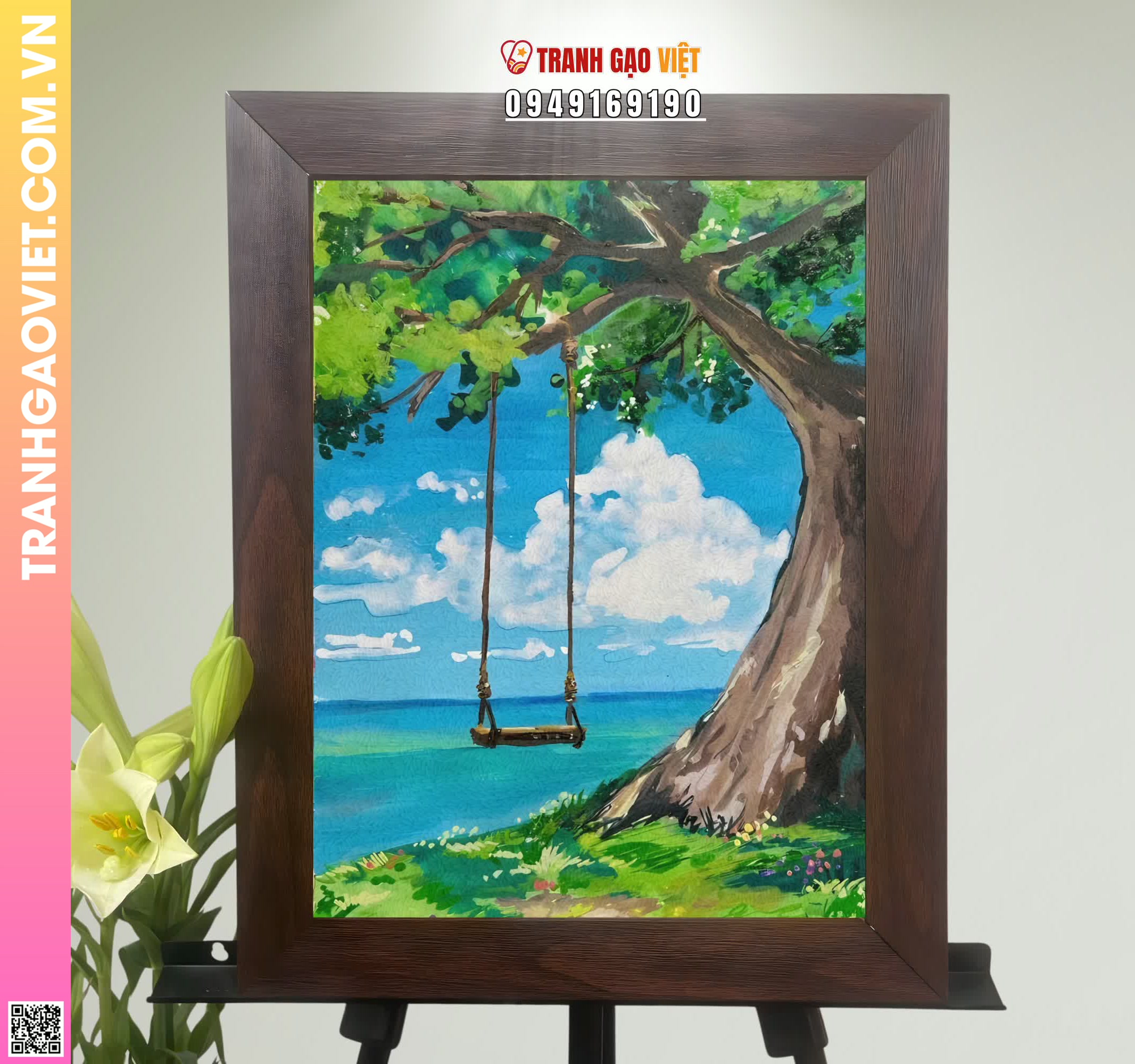 Tranh Gạo Màu Hồi Ức Bên Em Hình ảnh Tranh Gạo Màu Hồi Ức Bên Em - Ảnh thực tế sản phẩm Tranh Gạo