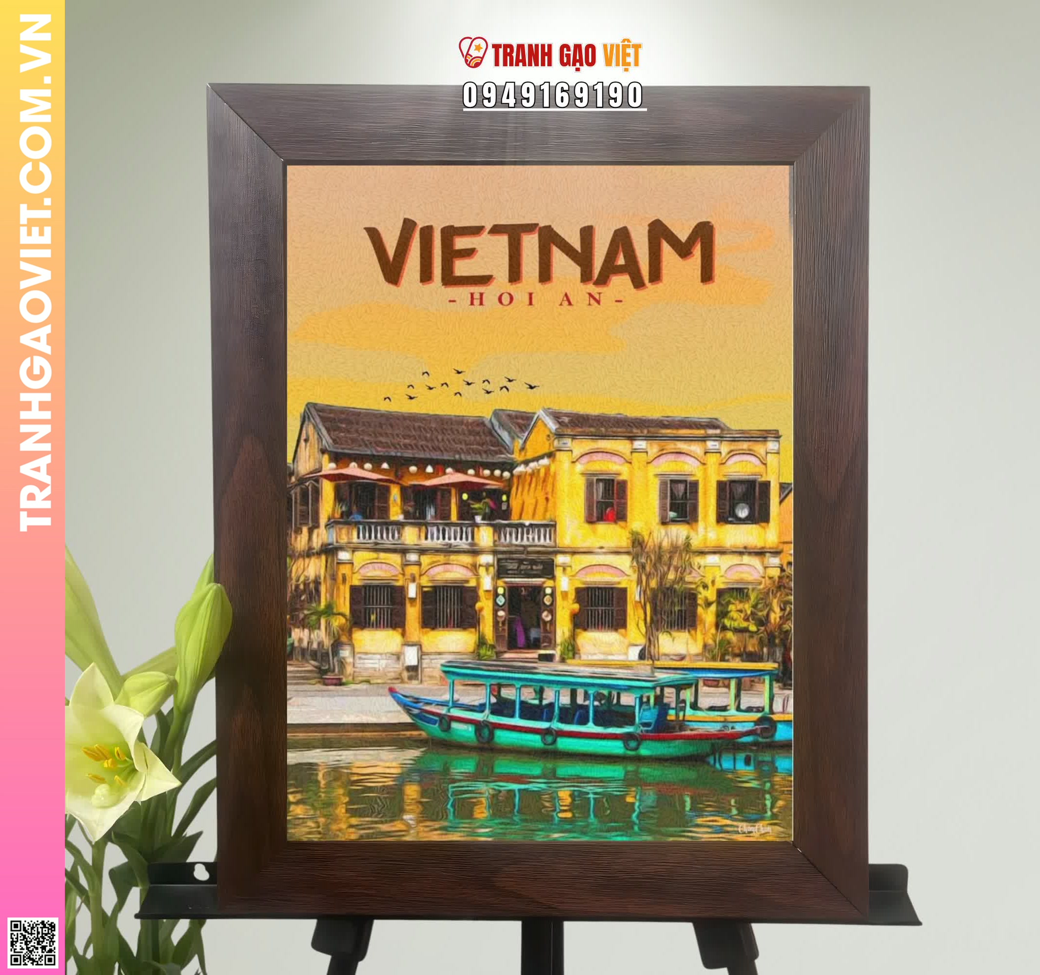 Tranh Gạo Màu Hội An Việt Nam Hình ảnh Tranh Gạo Màu Hội An Việt Nam - Ảnh thực tế sản phẩm Tranh Gạo