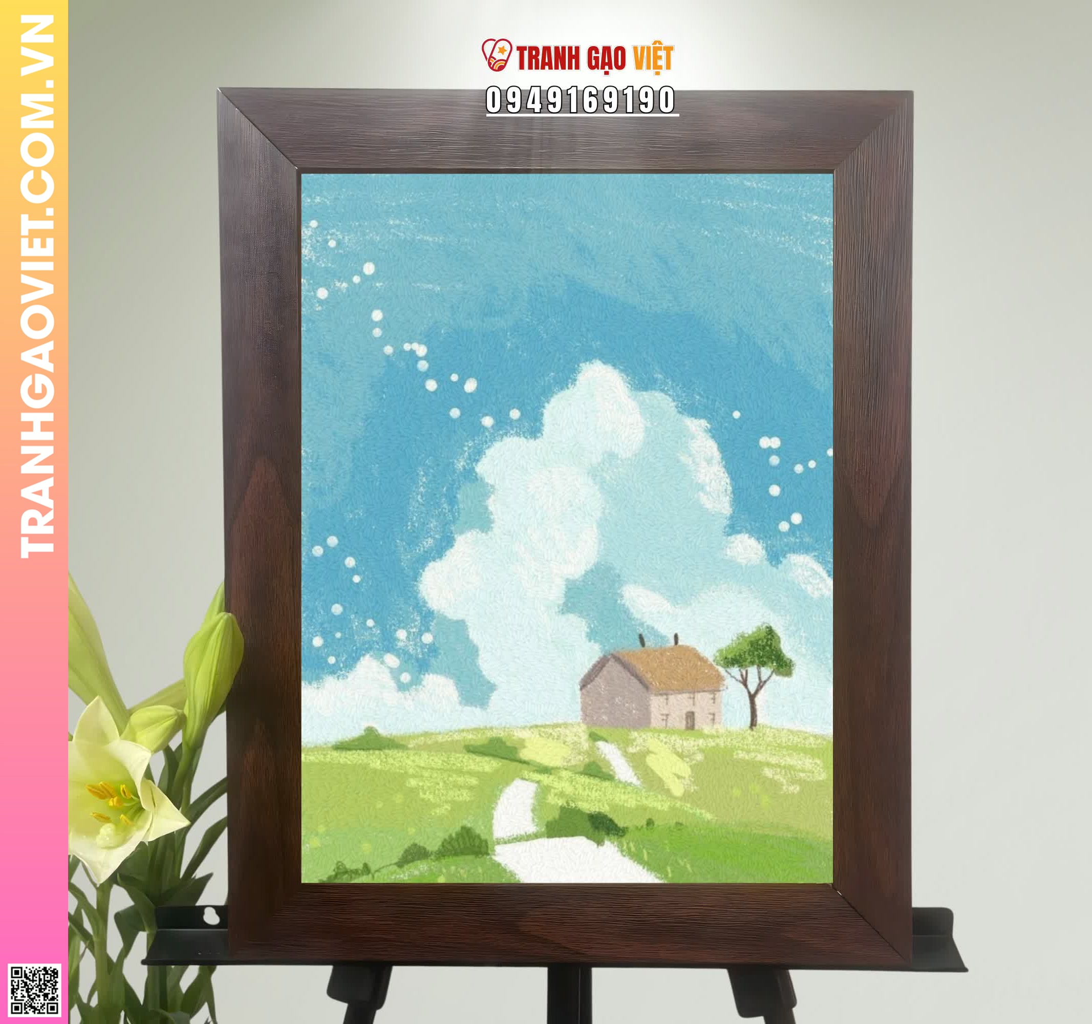 Tranh Gạo Màu Ngôi Nhà của Ký Ức Hình ảnh Tranh Gạo Màu Ngôi Nhà của Ký Ức - Ảnh thực tế sản phẩm Tranh Gạo