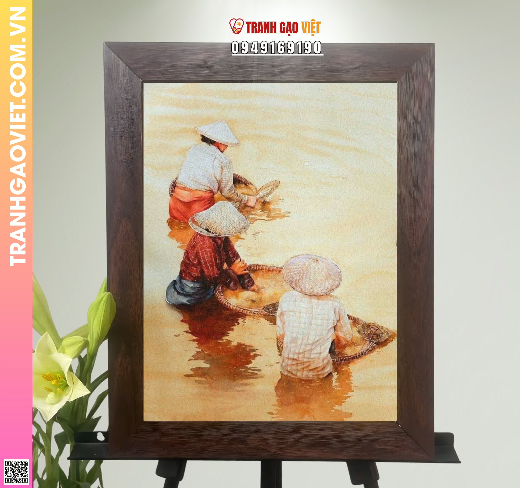 Tranh Gạo Màu Người Quê Tôi Hình ảnh Tranh Gạo Màu Người Quê Tôi - Ảnh thực tế sản phẩm Tranh Gạo