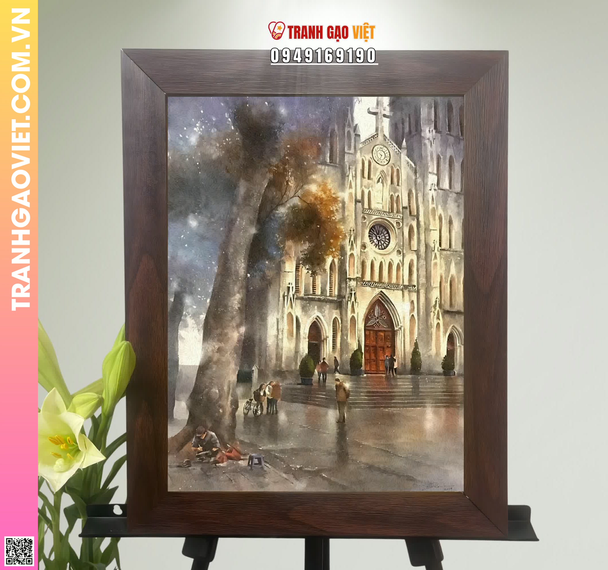 Tranh Gạo Màu Nhà Thờ Đức Bà Hình ảnh Tranh Gạo Màu Nhà Thờ Đức Bà - Ảnh thực tế sản phẩm Tranh Gạo