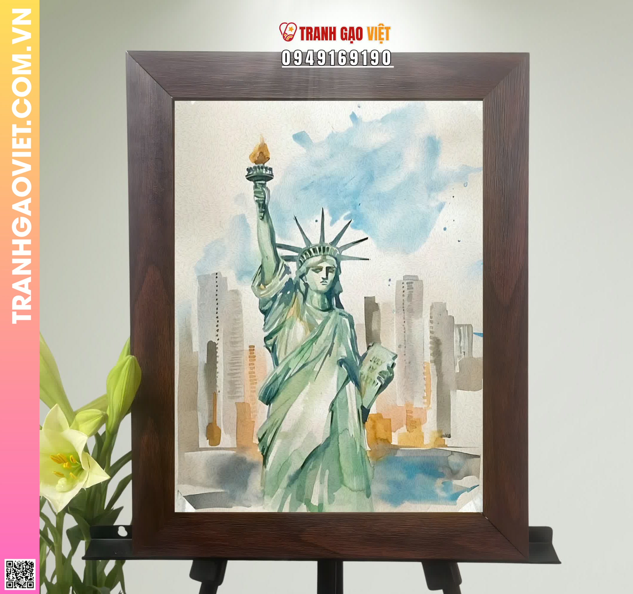 Tranh Gạo Màu Nữ Thần Tự Do Hình ảnh Tranh Gạo Màu Nữ Thần Tự Do - Ảnh thực tế sản phẩm Tranh Gạo