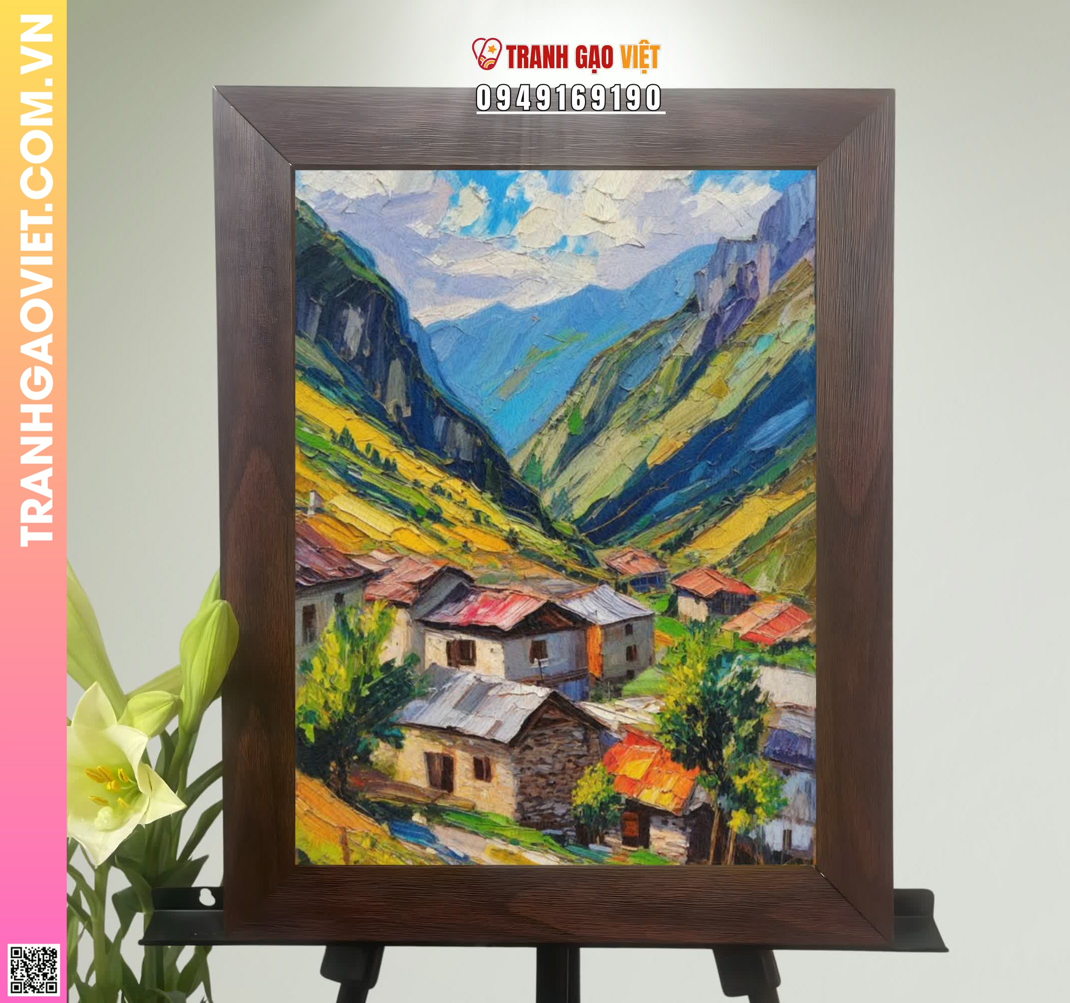 Tranh Gạo Màu Phó Trong Thung Lũng Hình ảnh Tranh Gạo Màu Phó Trong Thung Lũng - Ảnh thực tế sản phẩm Tranh Gạo