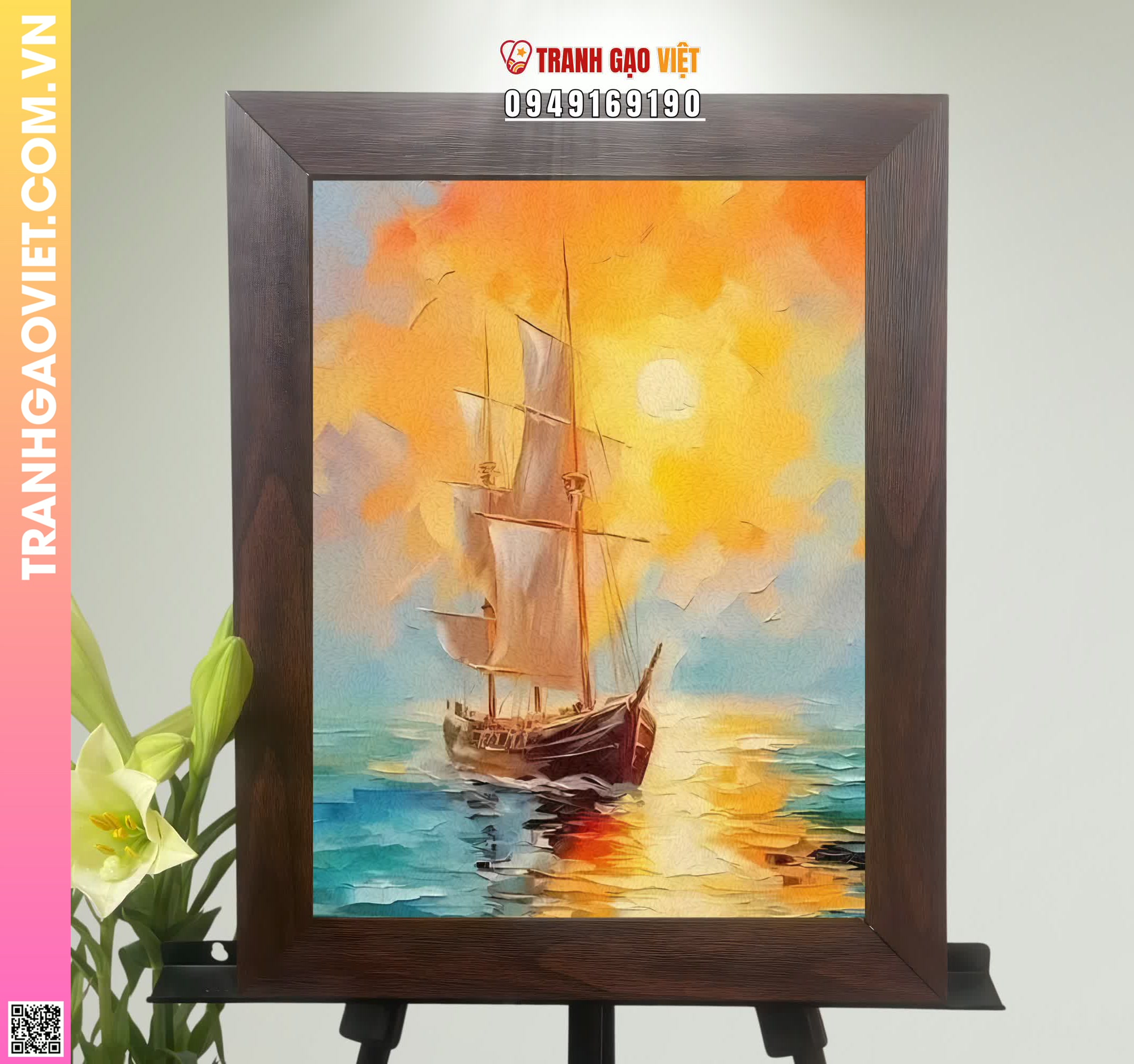 Tranh Gạo Màu Ra Khơi Hình ảnh Tranh Gạo Màu Ra Khơi - Ảnh thực tế sản phẩm Tranh Gạo