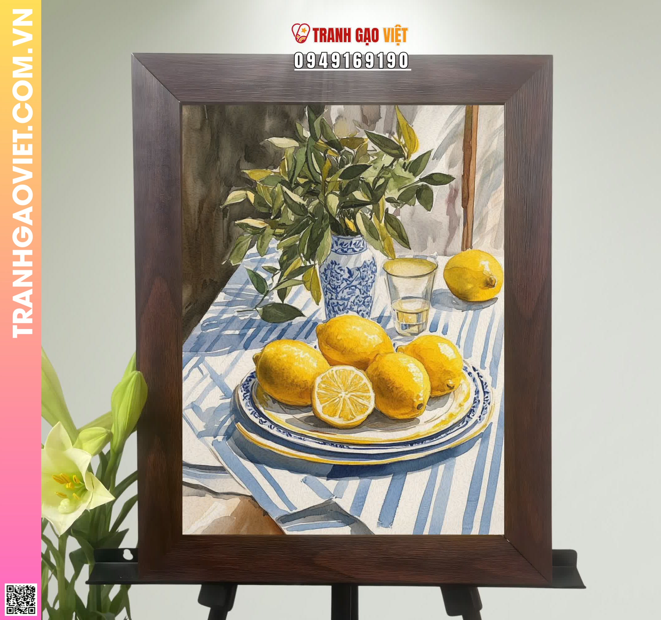 Tranh Gạo Màu Trà Chiều