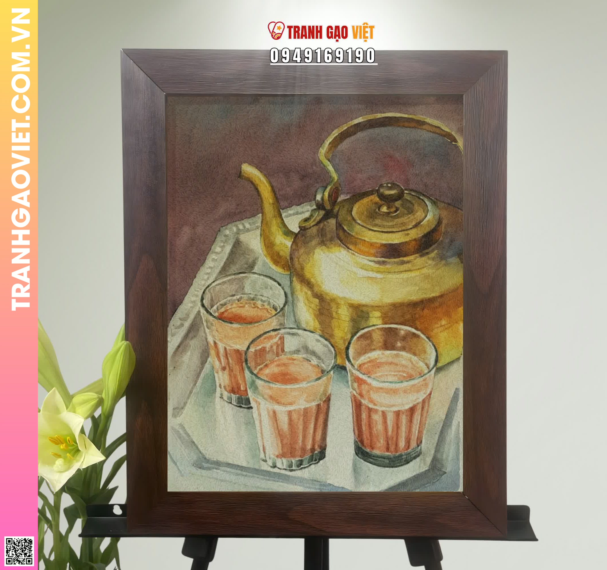 Tranh Gạo Màu Trà Đá Hà Nội Hình ảnh Tranh Gạo Màu Trà Đá Hà Nội - Ảnh thực tế sản phẩm Tranh Gạo