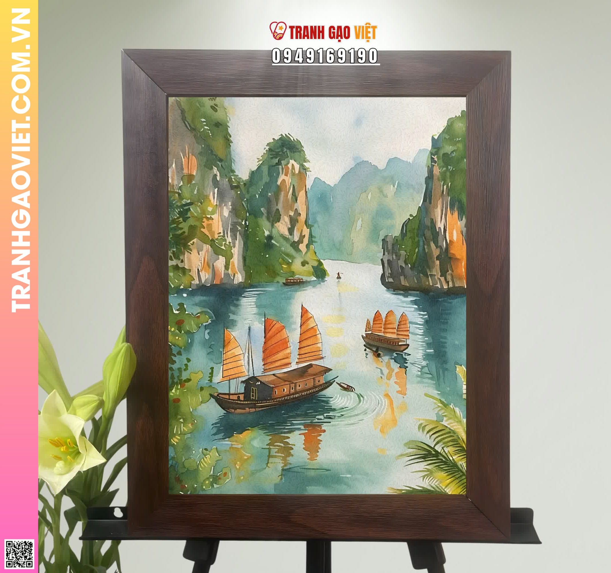 Tranh Gạo Màu Vịnh Hạ Long 2026 Hình ảnh Tranh Gạo Màu Vịnh Hạ Long 2026 - Ảnh thực tế sản phẩm Tranh Gạo