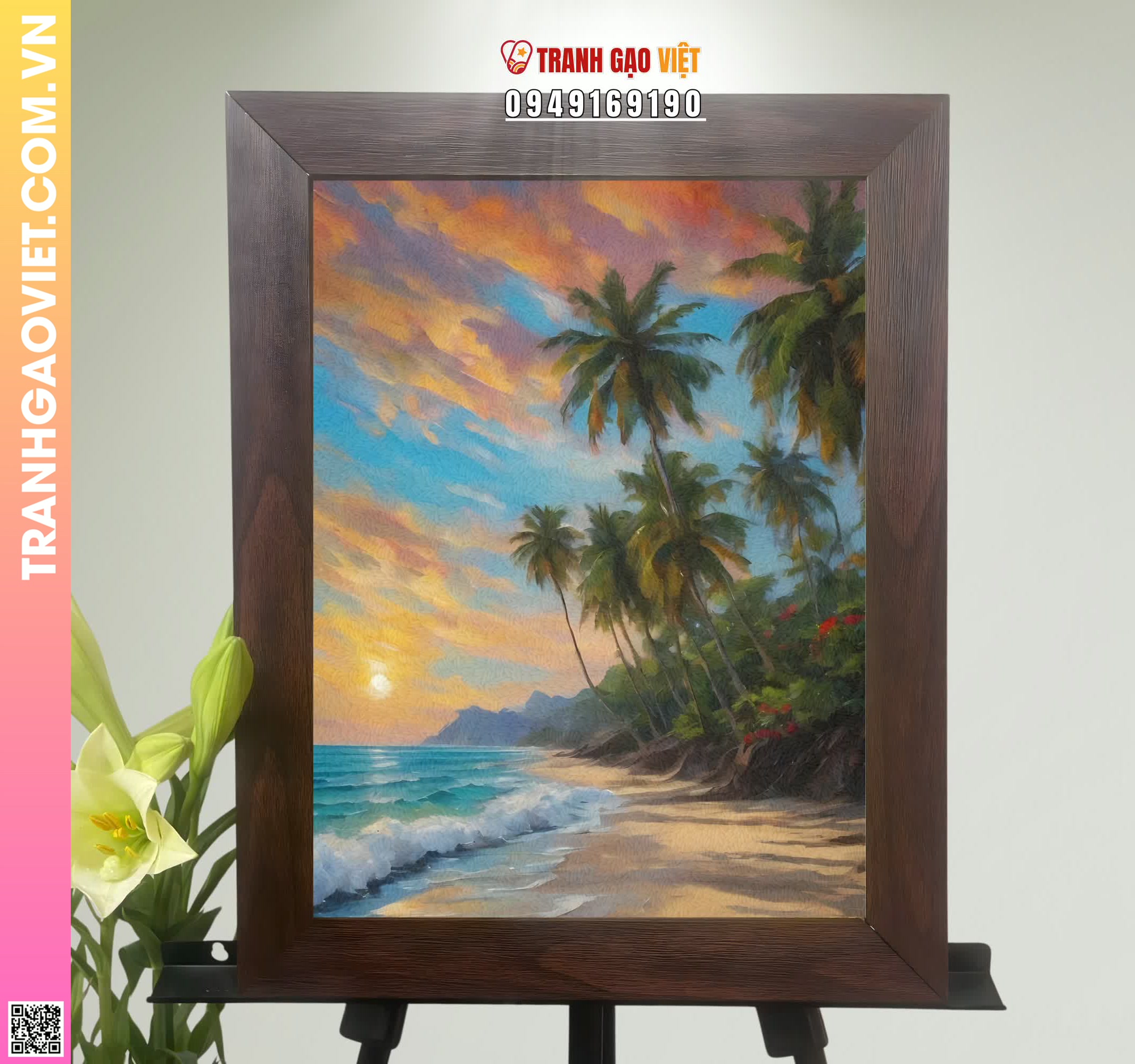 Tranh Gạo Màu Đảo Ngọc Hình ảnh Tranh Gạo Màu Đảo Ngọc - Ảnh thực tế sản phẩm Tranh Gạo