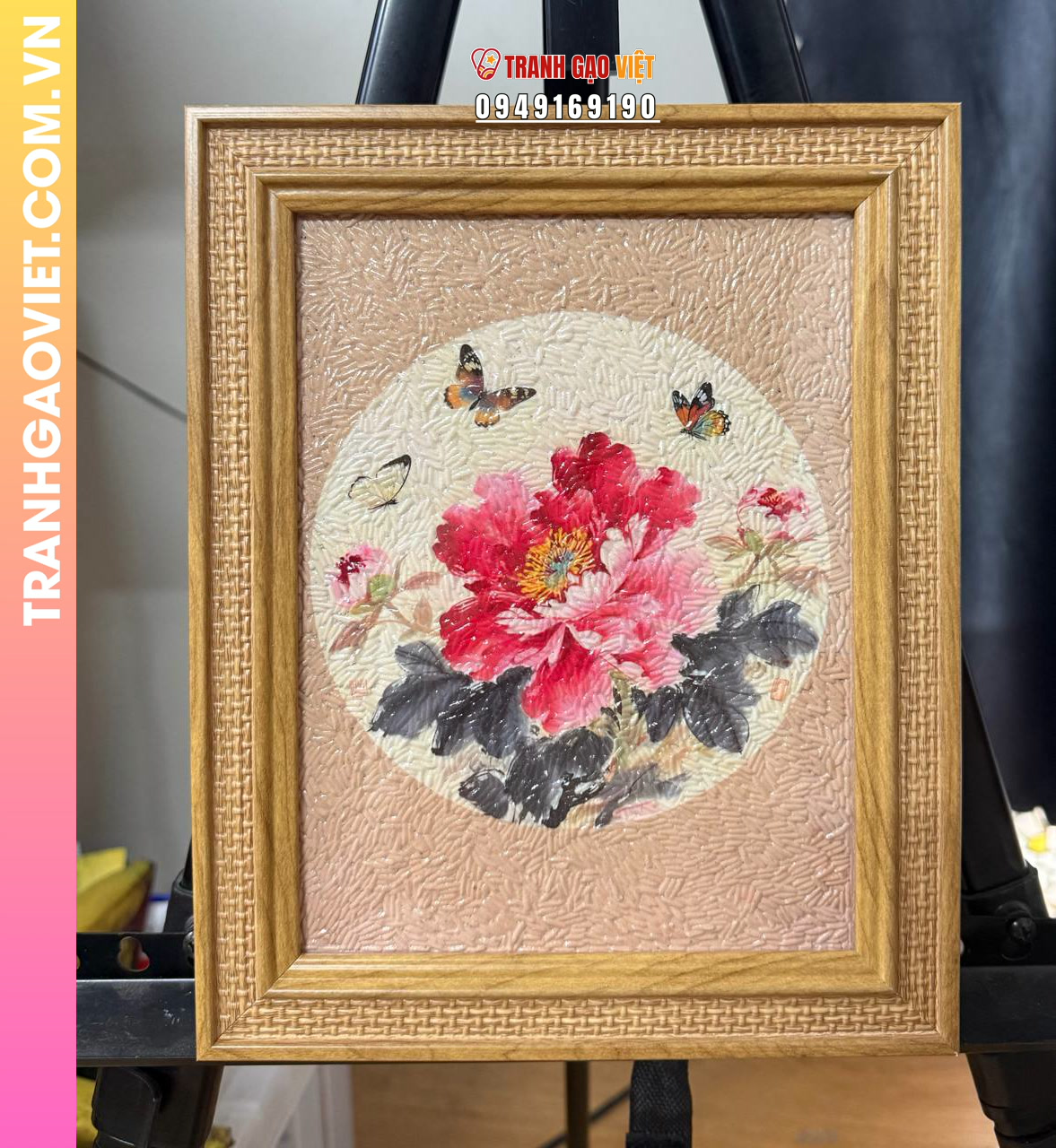 Tranh gạo Hoa mùa xuân