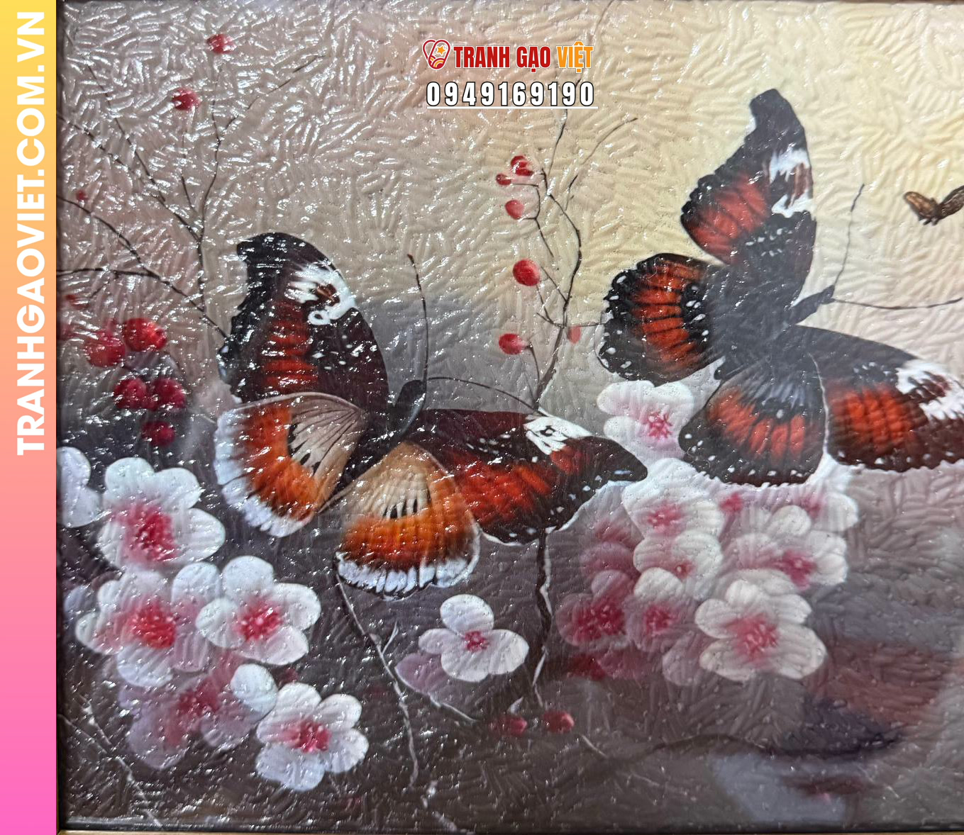 Tranh gạo Bướm và Hoa - Ảnh 2