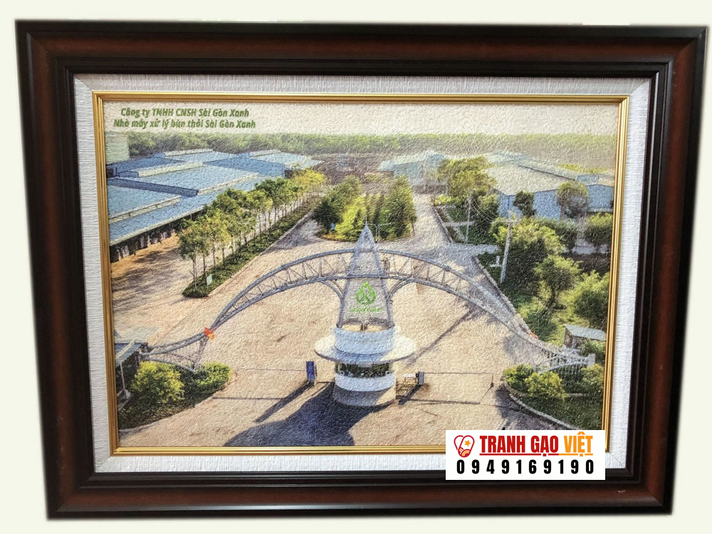 Logo nhà máy Sài Gòn Xanh Hình ảnh Logo nhà máy Sài Gòn Xanh - Ảnh thực tế sản phẩm Tranh Gạo