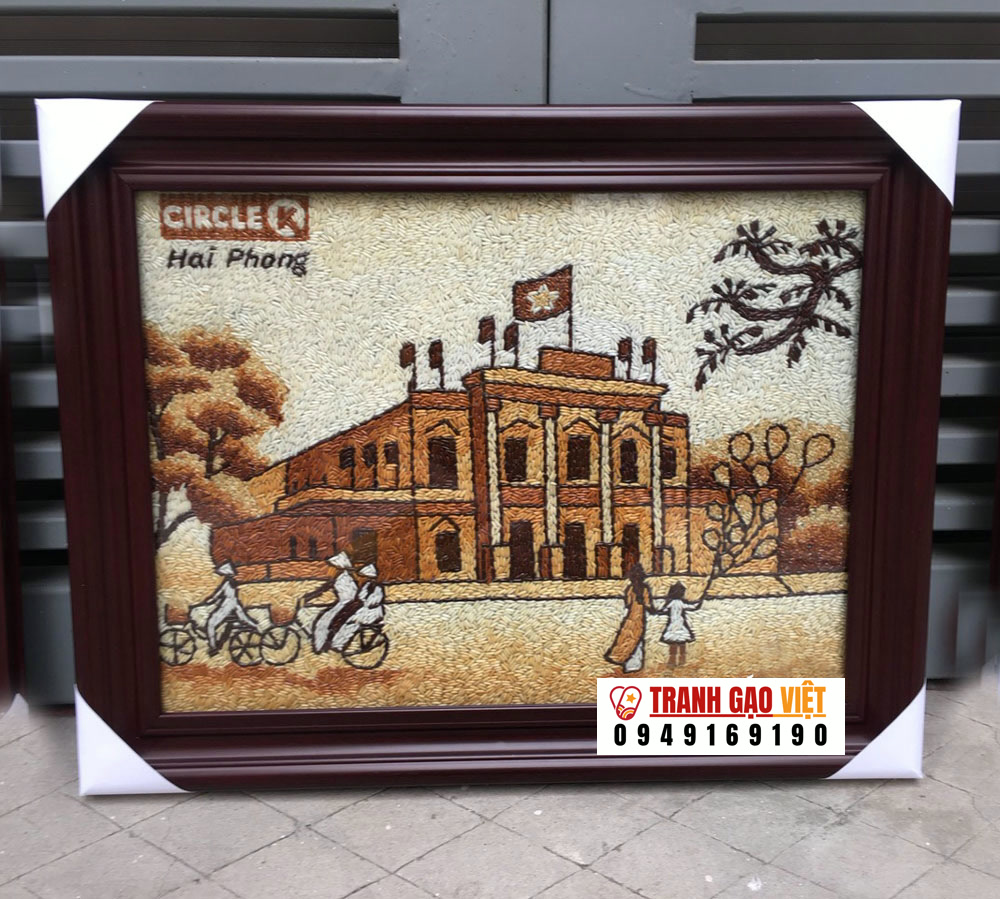 Tranh gạo Lăng Chủ Tịch Hình ảnh Tranh gạo Lăng Chủ Tịch - Ảnh thực tế sản phẩm Tranh Gạo