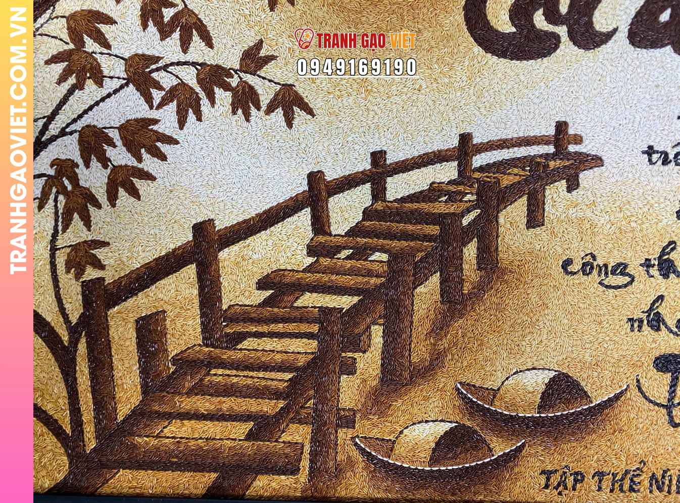 Tranh gạo rang Tri Ân thầy cô (size 75x105cm) - Ảnh 4