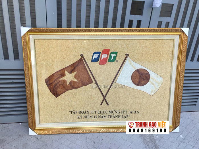 Quà tặng đối tác Logo FPT Hình ảnh Quà tặng đối tác Logo FPT - Ảnh thực tế sản phẩm Tranh Gạo