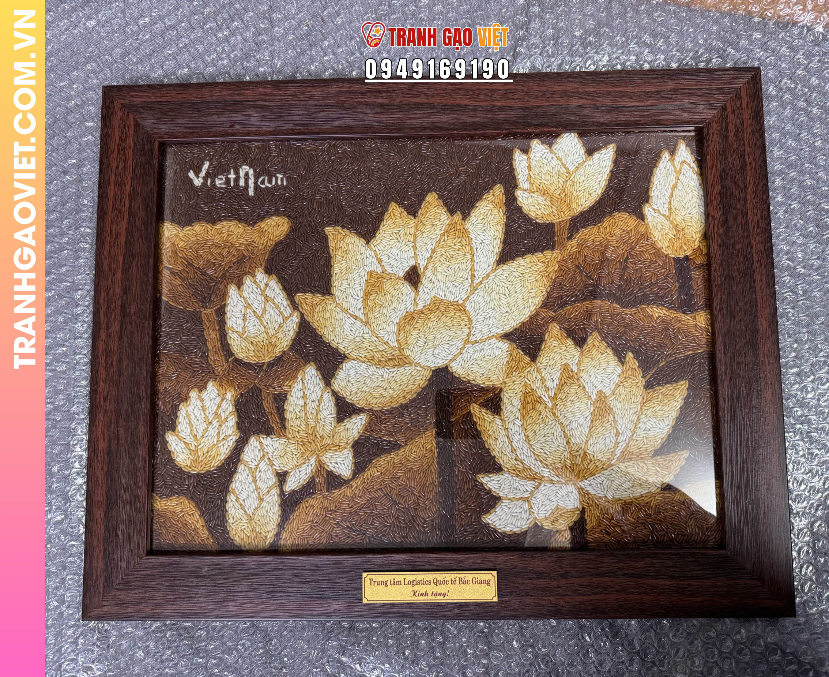 Tranh gạo Sen trong Đầm - Ảnh 2