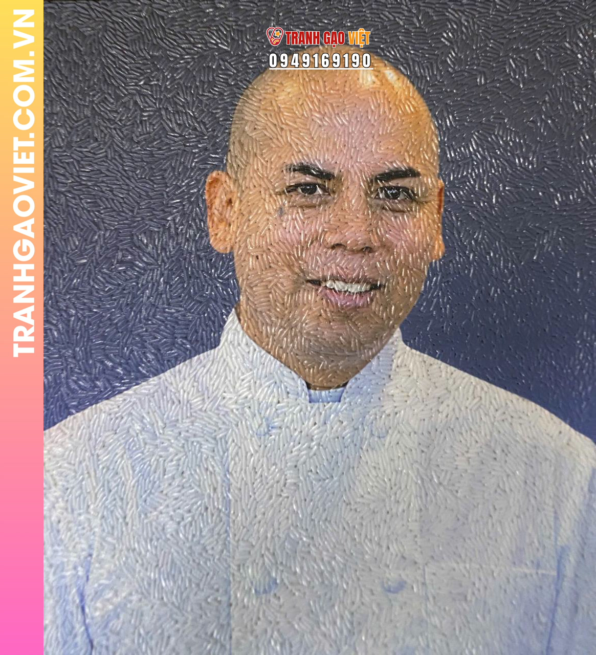 Tranh gạo màu Chân Dung Đầu Bếp - Ảnh 2