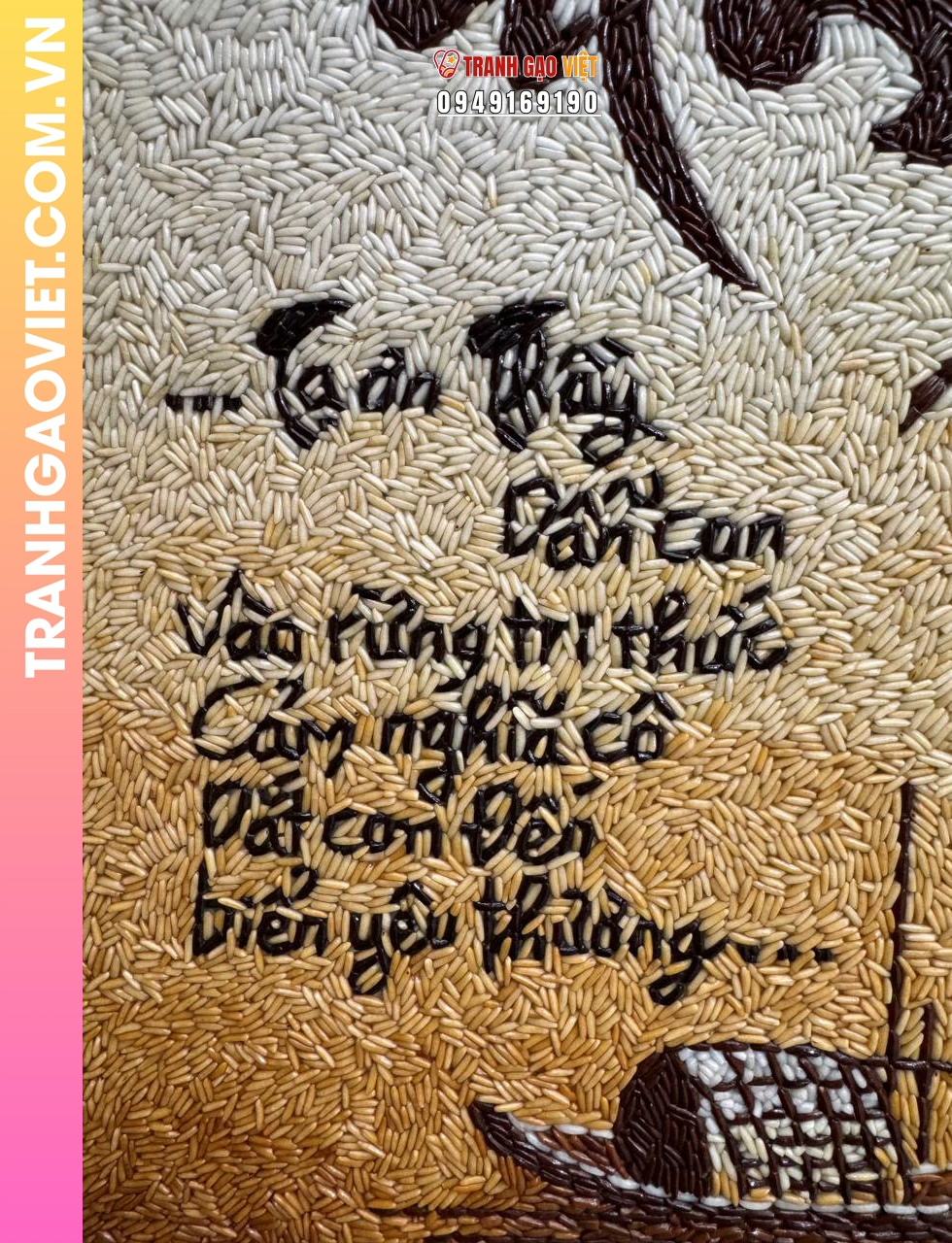 Tranh gạo Tri Ân size 40x50 cm - Ảnh 3