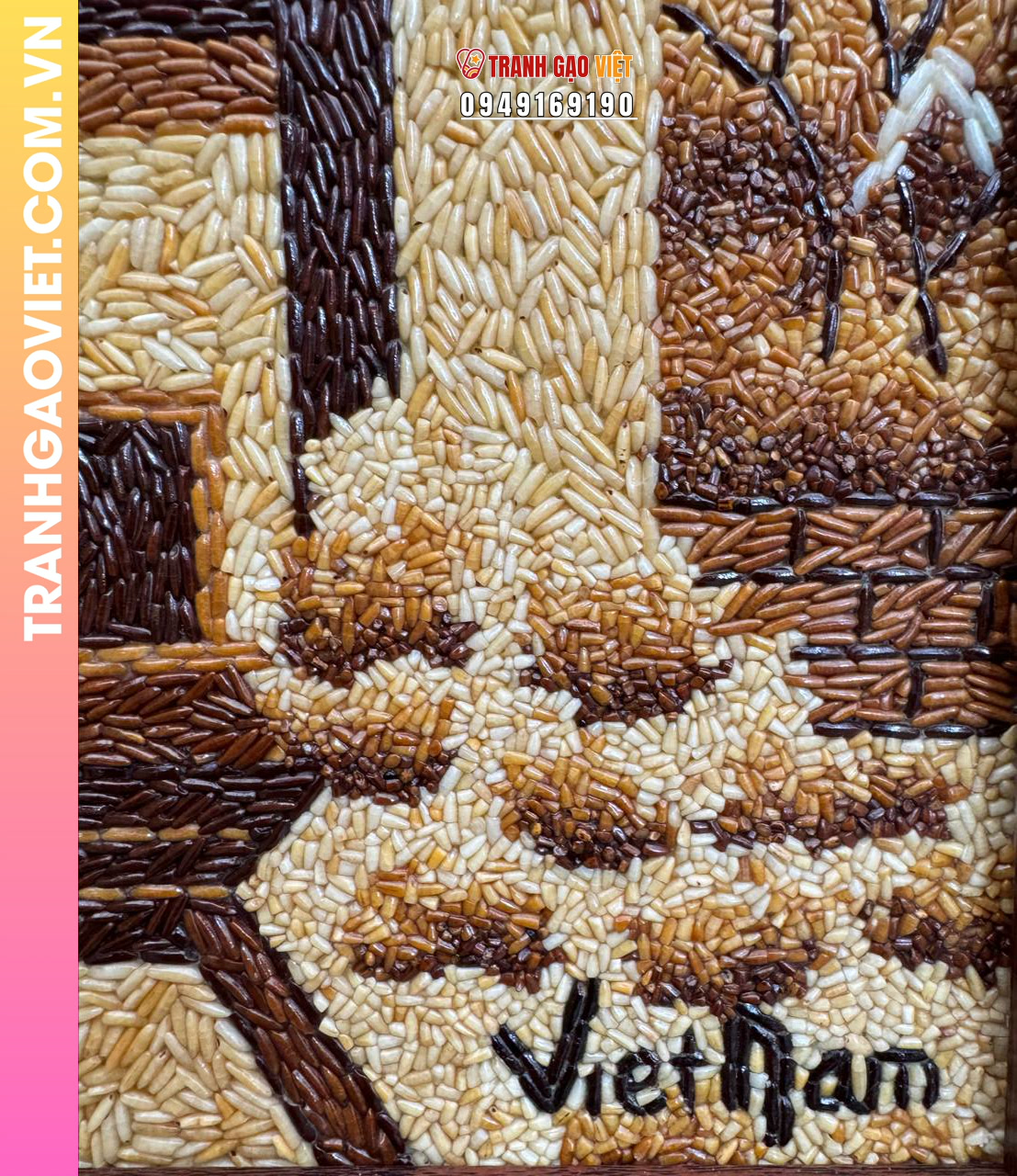 Tranh gạo Khuê Văn Các - Văn Miếu Quốc Tử Giám bản dọc size 40x50 cm - Ảnh 4