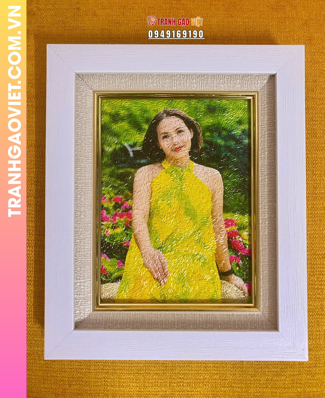 tranh gạo màu chân dung Ánh mắt biết nói - Ảnh 2