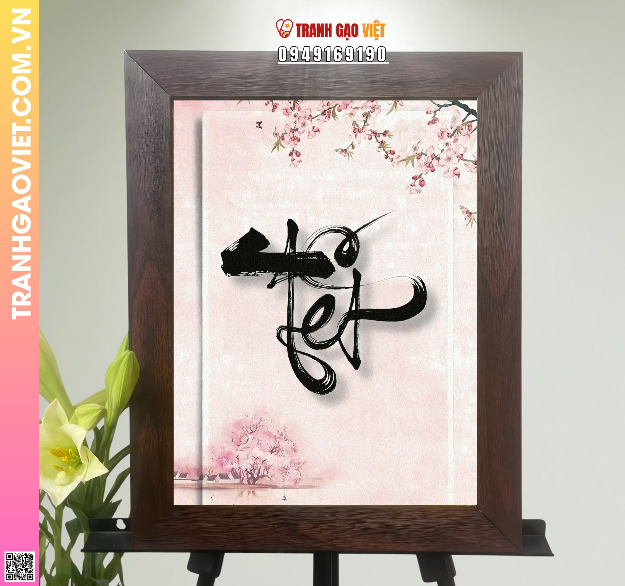 Tranh Gạo Chữ Tết Hình ảnh Tranh Gạo Chữ Tết - Ảnh thực tế sản phẩm Tranh Gạo