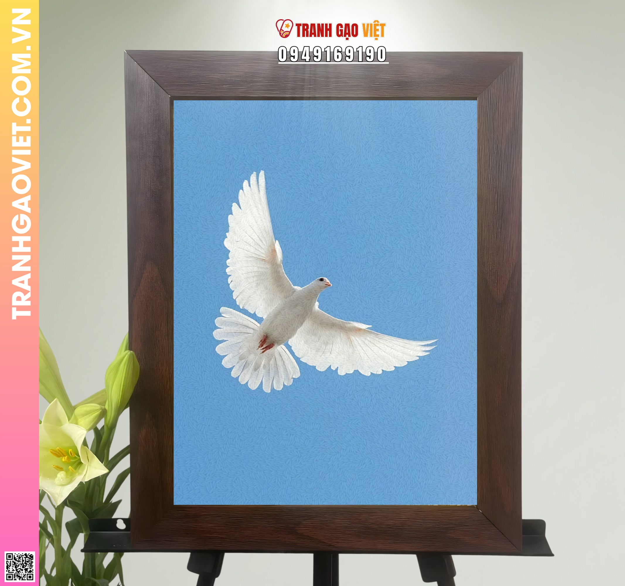 Tranh Gạo Bồ Câu Hình ảnh Tranh Gạo Bồ Câu - Ảnh thực tế sản phẩm Tranh Gạo