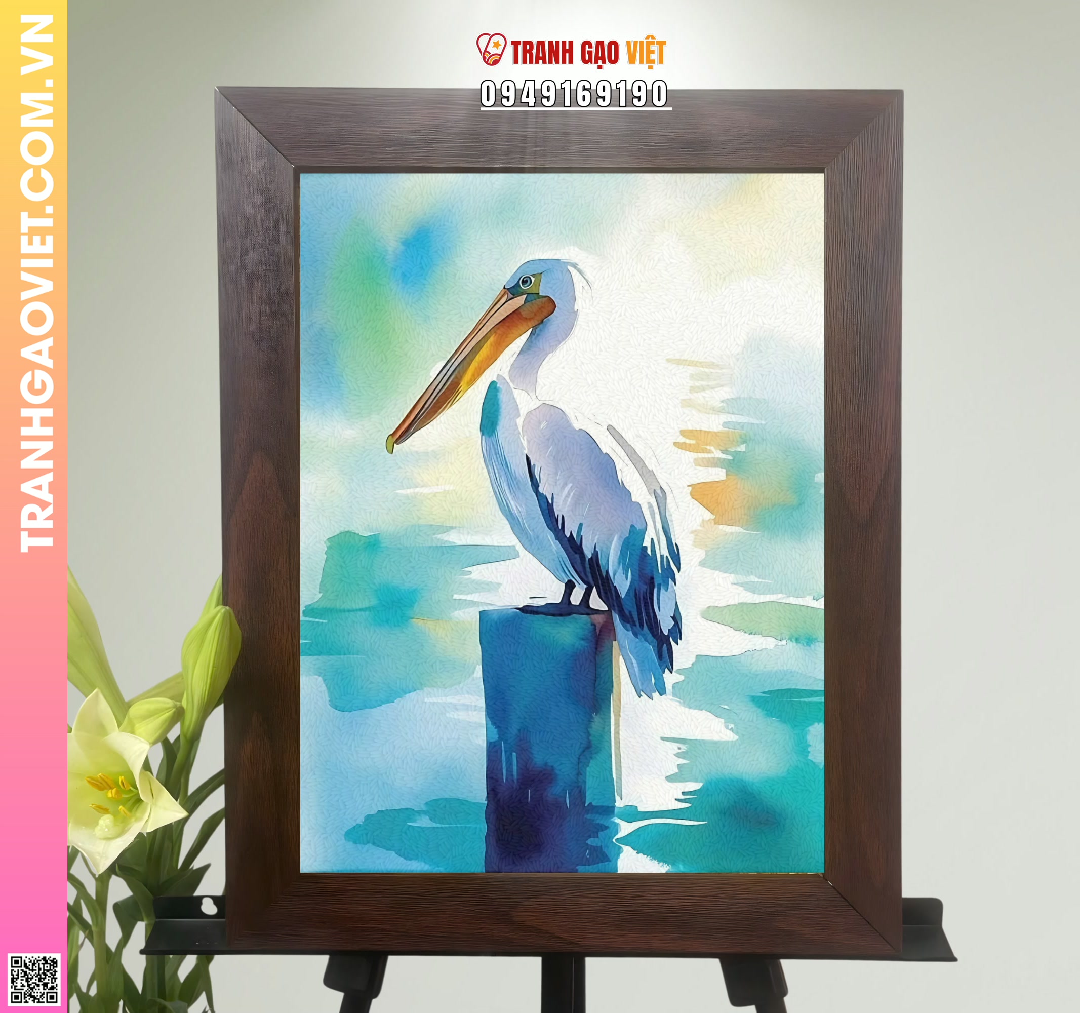 Tranh Gạo Bồ Nông Hình ảnh Tranh Gạo Bồ Nông - Ảnh thực tế sản phẩm Tranh Gạo