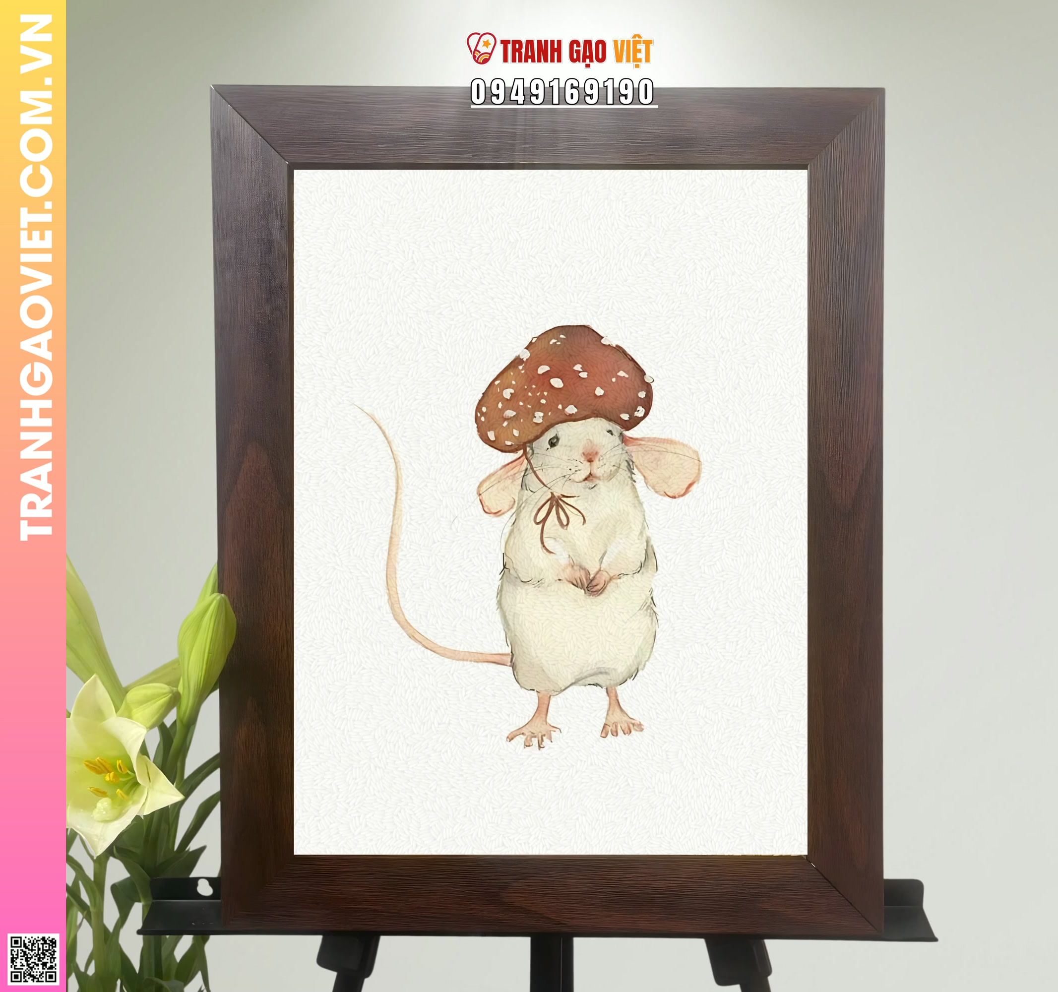 Tranh Gạo Chuột Hình ảnh Tranh Gạo Chuột - Ảnh thực tế sản phẩm Tranh Gạo