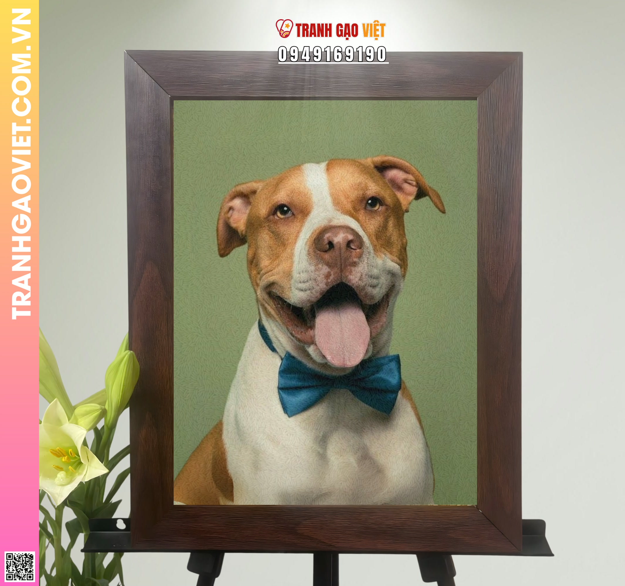 Tranh Gạo Chàng Chó Hình ảnh Tranh Gạo Chàng Chó - Ảnh thực tế sản phẩm Tranh Gạo