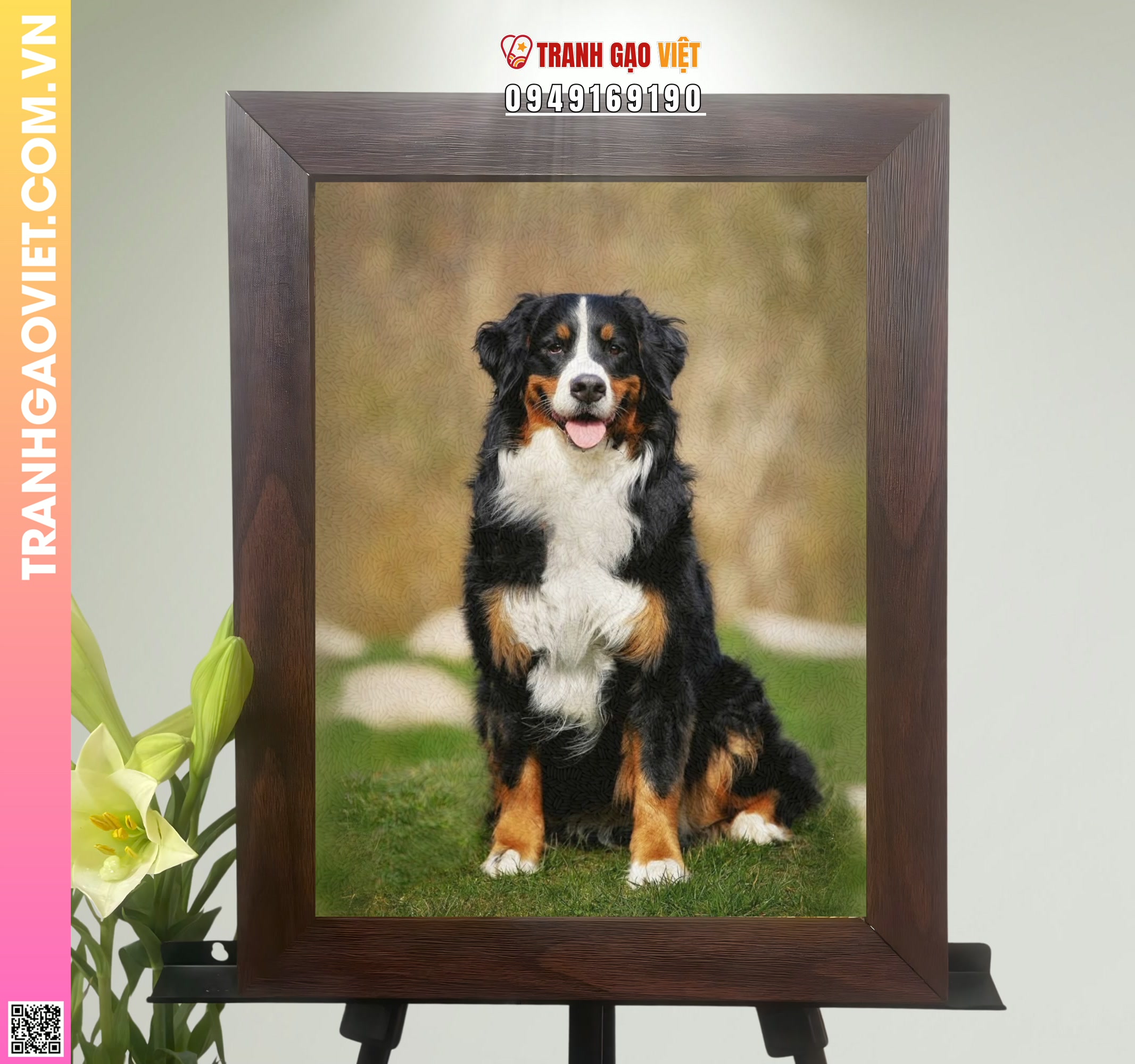 Tranh Gạo Chó Nhà Đáng Yêu Hình ảnh Tranh Gạo Chó Nhà Đáng Yêu - Ảnh thực tế sản phẩm Tranh Gạo