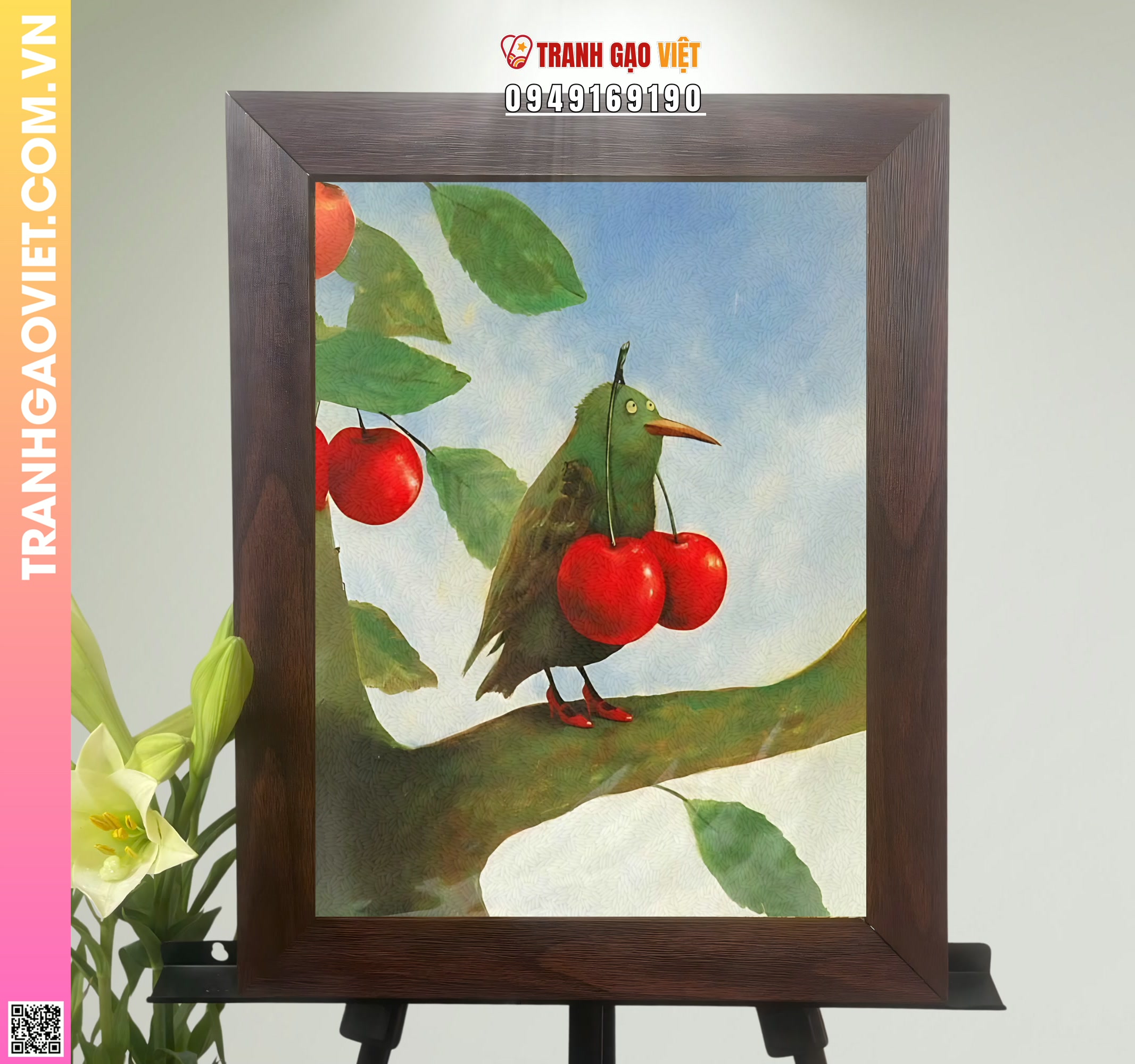 Tranh Gạo Chú Chim Ngơ Ngác Hình ảnh Tranh Gạo Chú Chim Ngơ Ngác - Ảnh thực tế sản phẩm Tranh Gạo