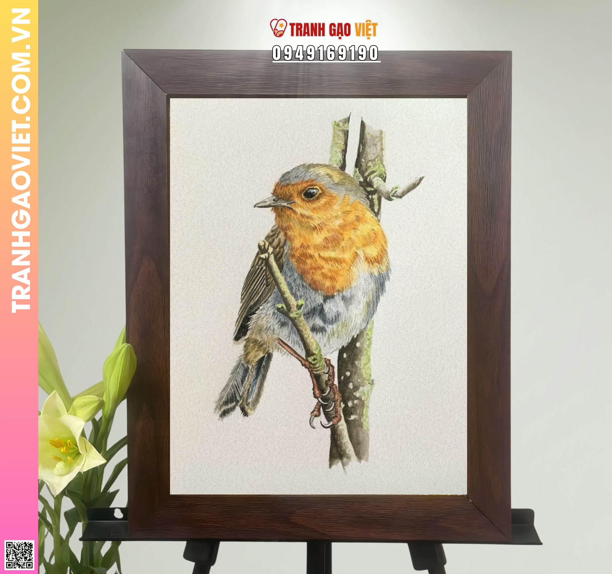 Tranh Gạo Chú Chim Nhỏ Hình ảnh Tranh Gạo Chú Chim Nhỏ - Ảnh thực tế sản phẩm Tranh Gạo