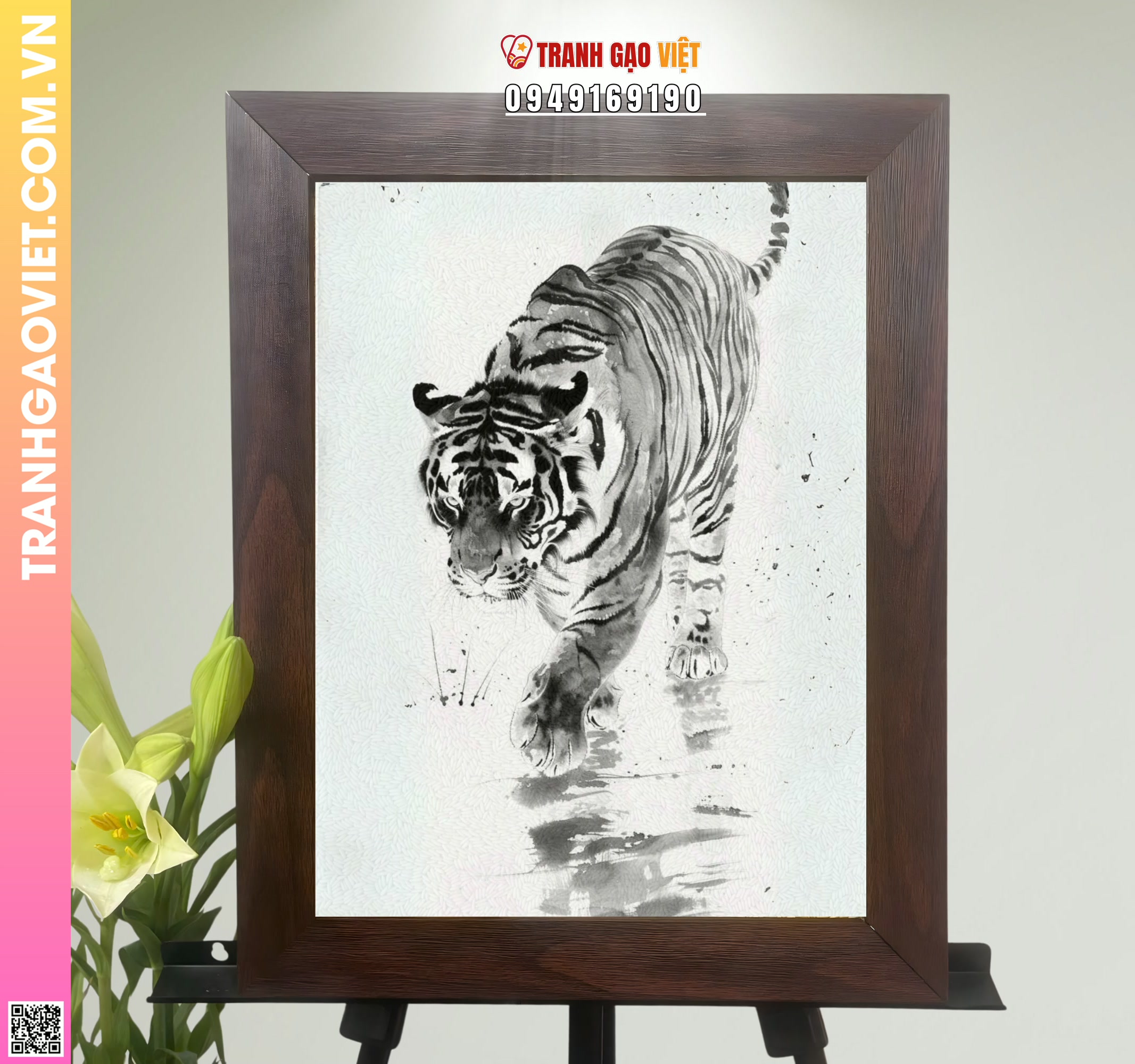 Tranh Gạo Chúa Tể Sơn Lâm Hình ảnh Tranh Gạo Chúa Tể Sơn Lâm - Ảnh thực tế sản phẩm Tranh Gạo