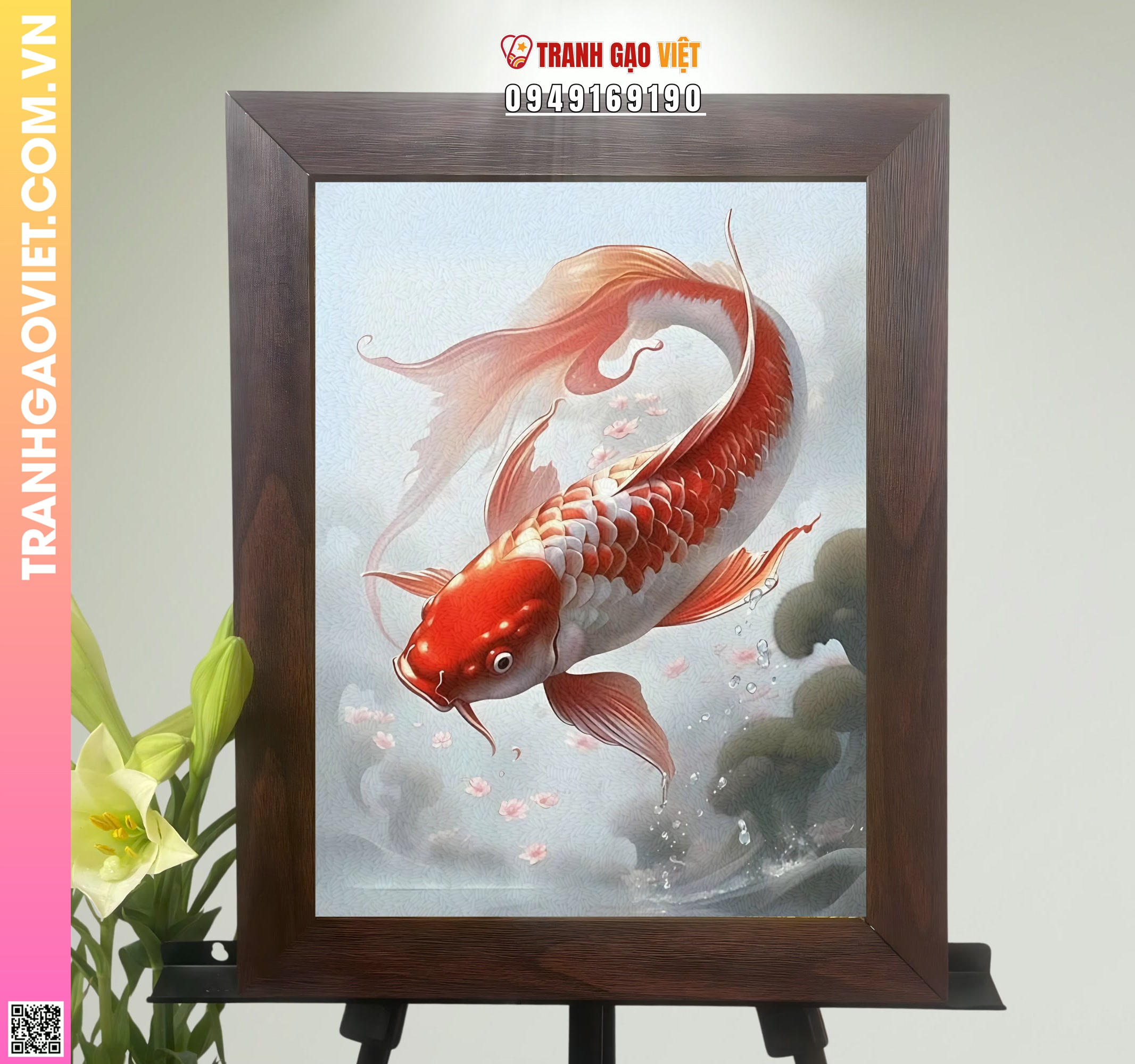 Tranh Gạo Cá Chép Hình ảnh Tranh Gạo Cá Chép - Ảnh thực tế sản phẩm Tranh Gạo