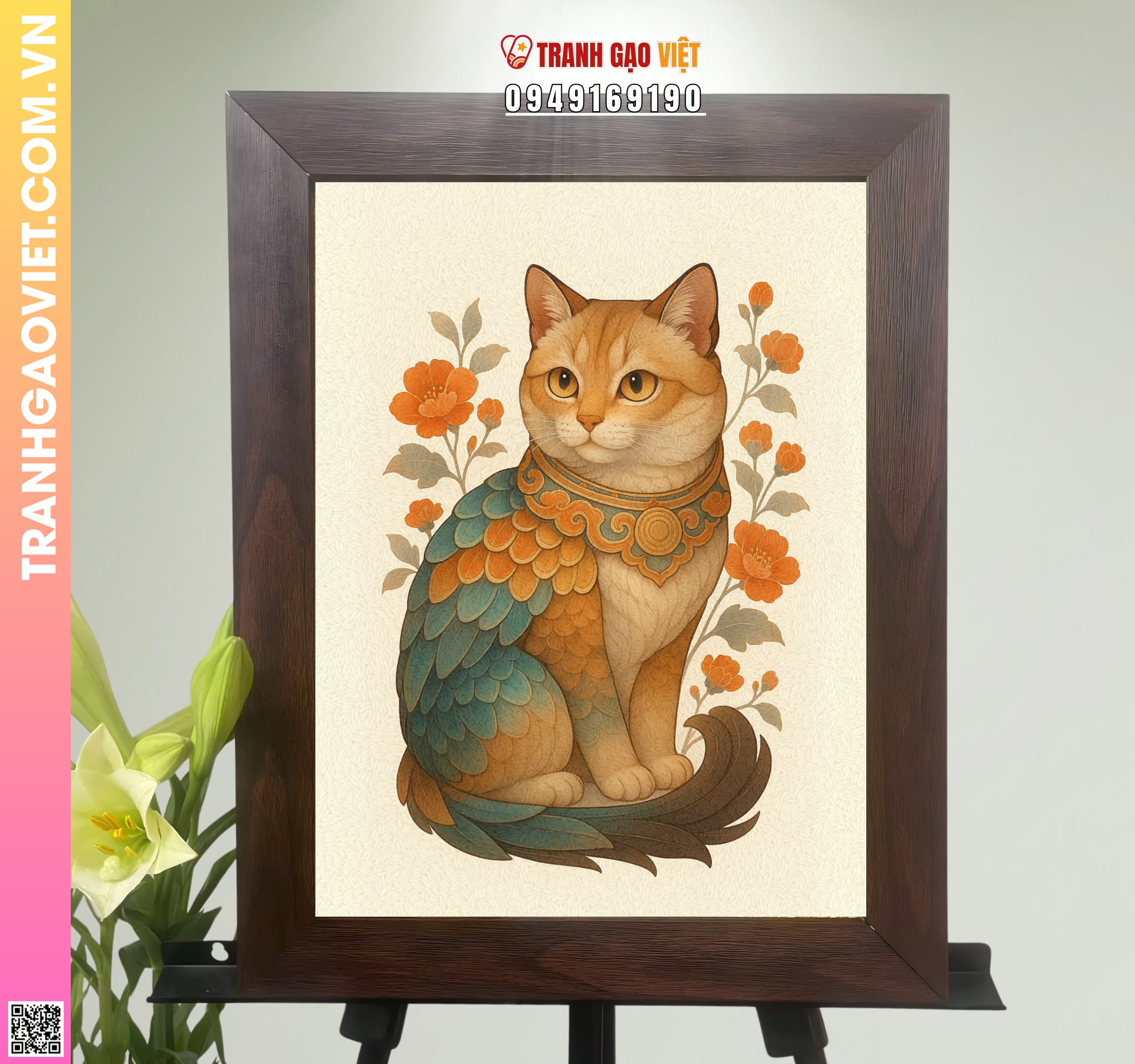Tranh Gạo Quý Tộc Mèo Hình ảnh Tranh Gạo Quý Tộc Mèo - Ảnh thực tế sản phẩm Tranh Gạo