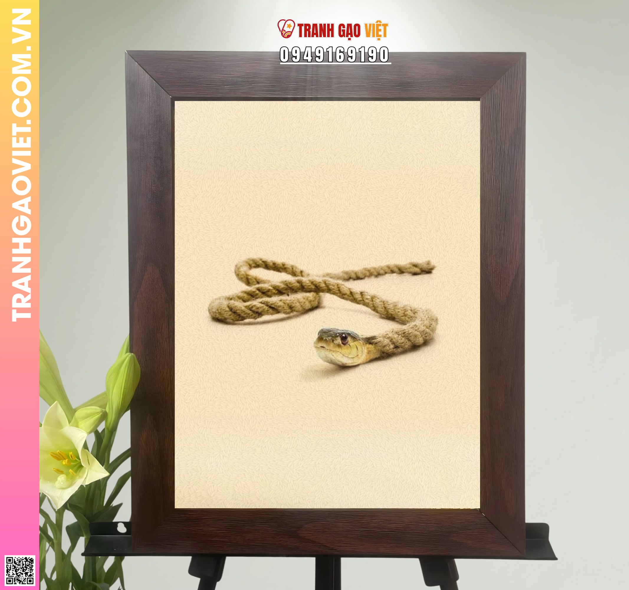 Tranh Gạo Rắn Thừng Hình ảnh Tranh Gạo Rắn Thừng - Ảnh thực tế sản phẩm Tranh Gạo